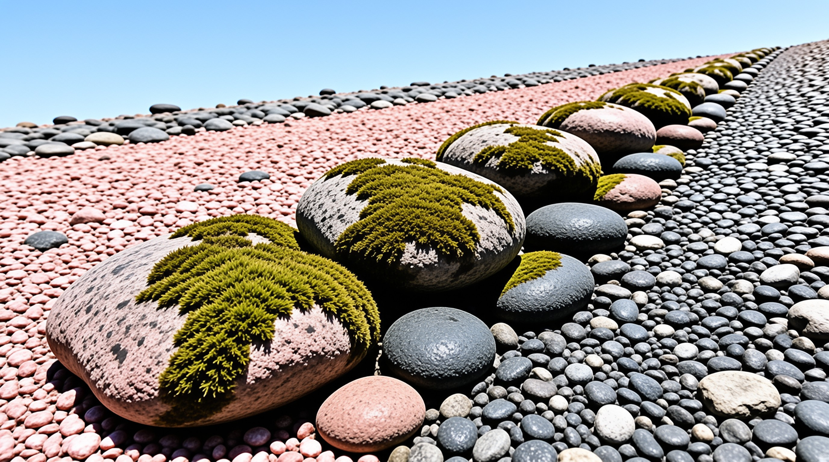 Rows of Mossy Pebbles