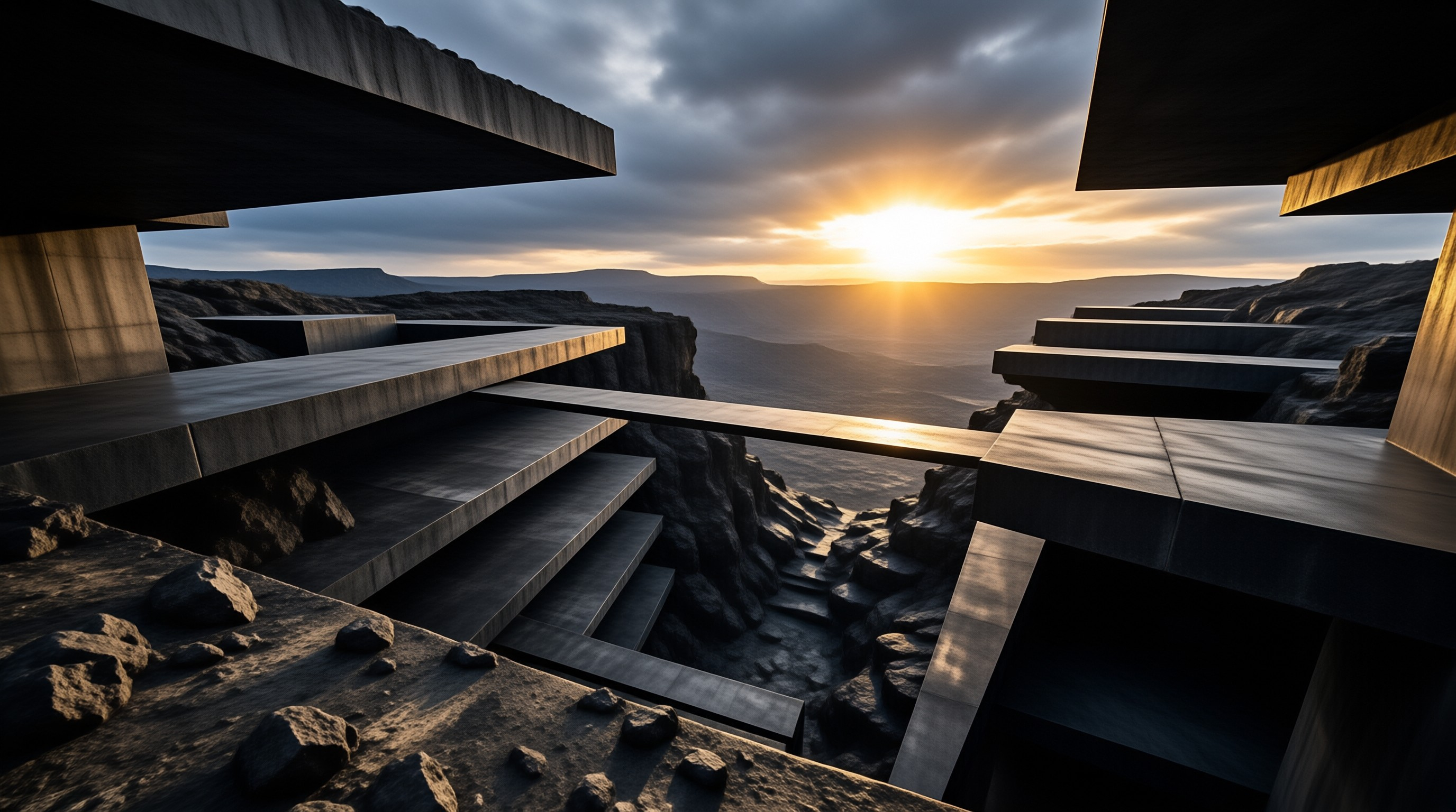 Brutalist Cliffside Structure