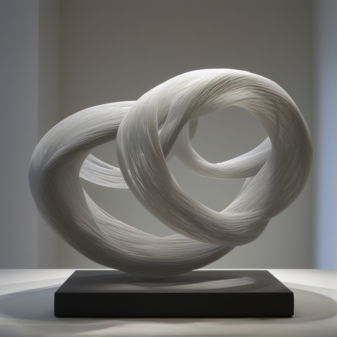Abstract White Knot Sculpture