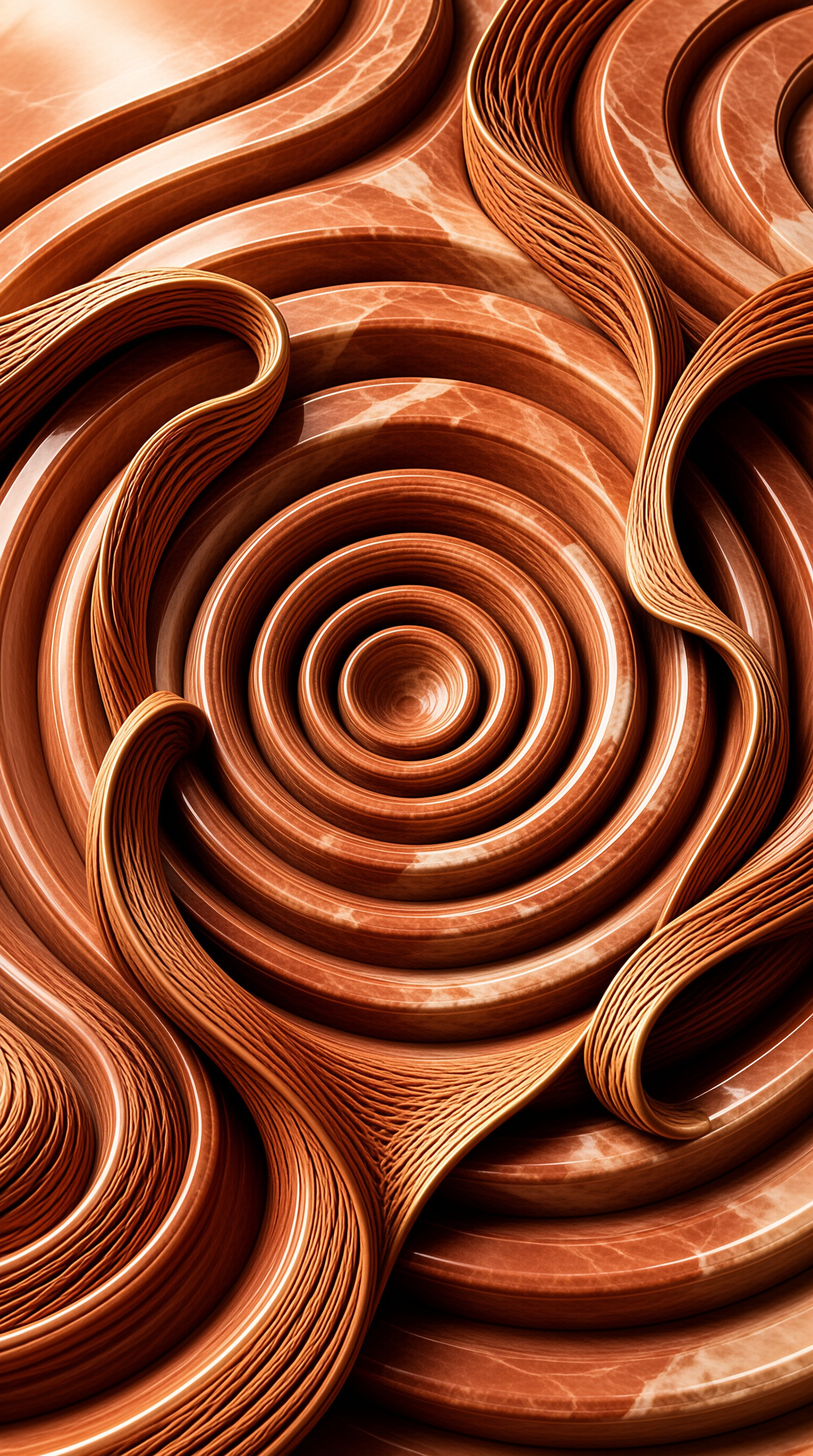 Abstract Bronze Spiral Design