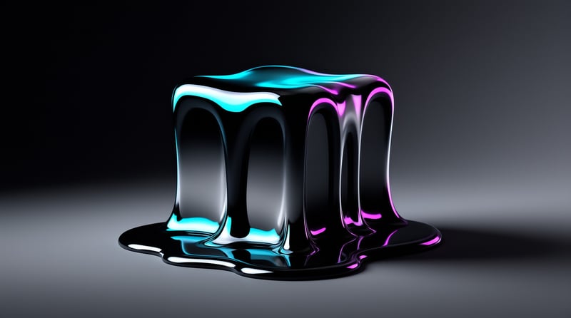 Liquid Metal Neon Cube