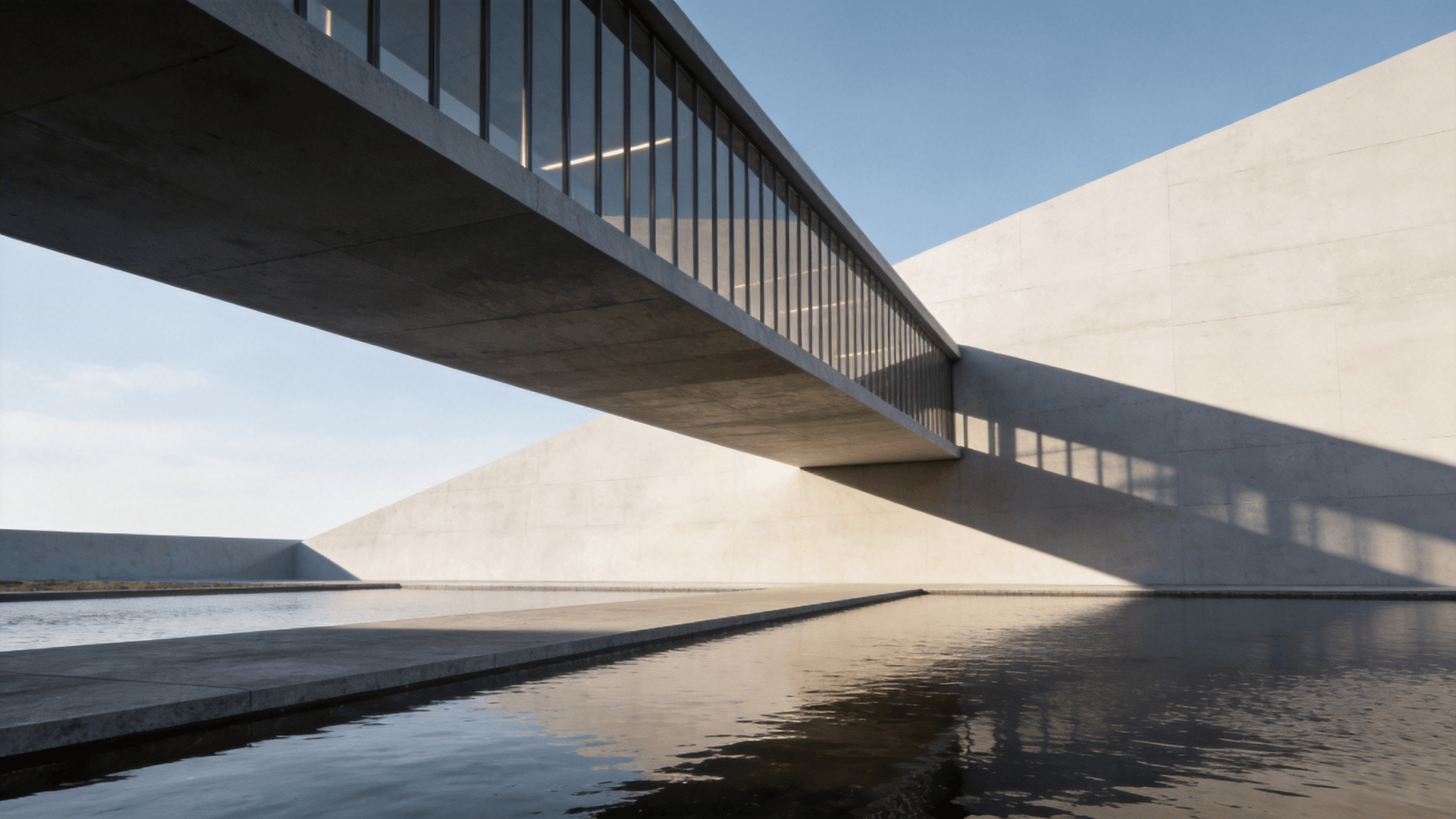 Bridge with Floating Cantilever — Reflecting Pool