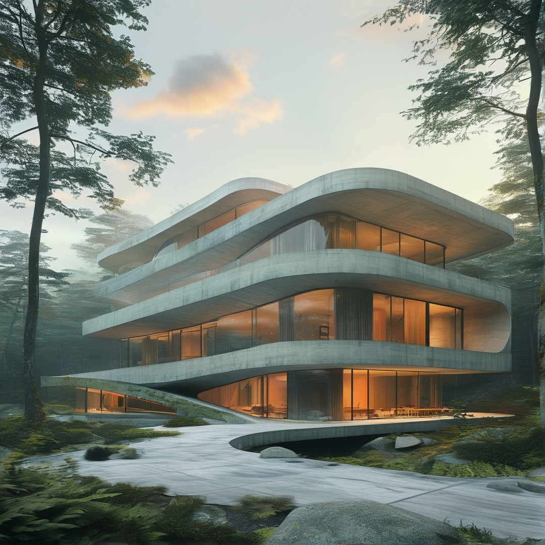 Curved Concrete House