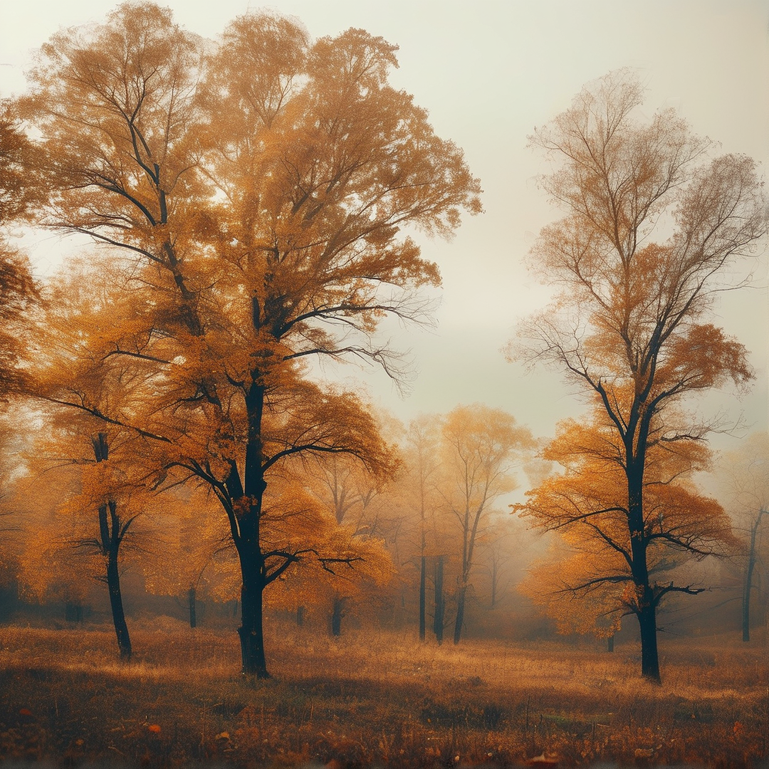 Misty Autumn Forest