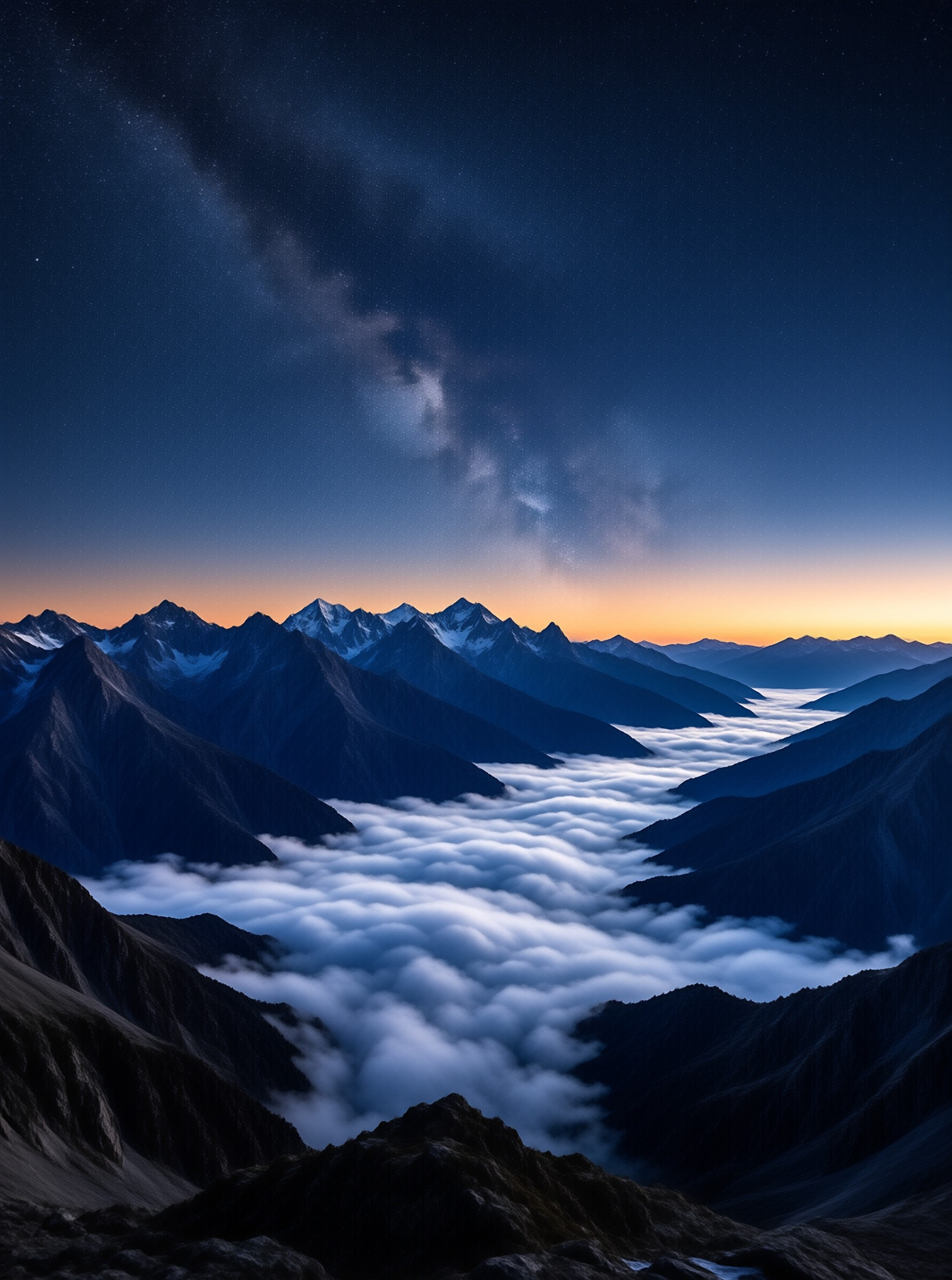 Starry Night Over Mountains