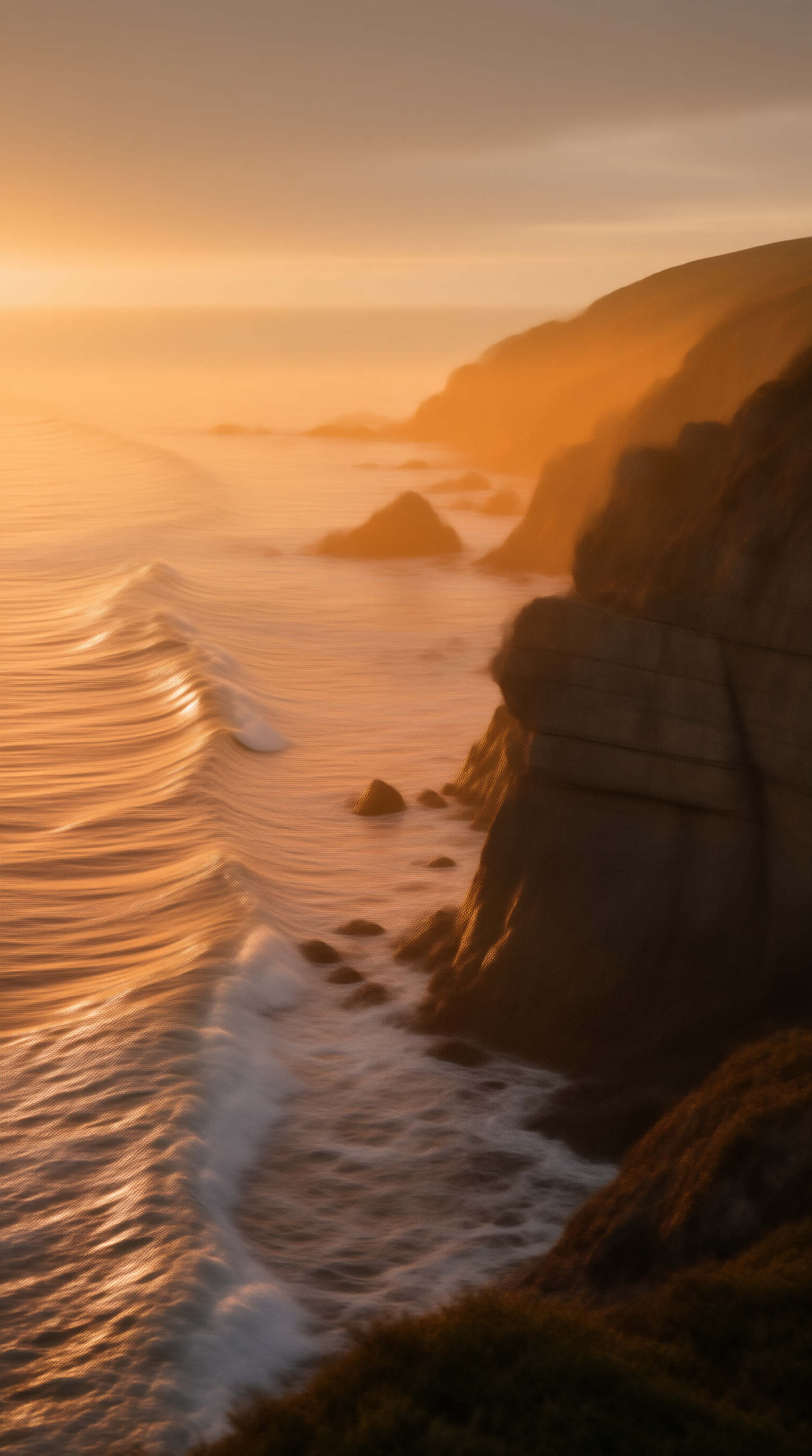 Golden Coastal Cliffs