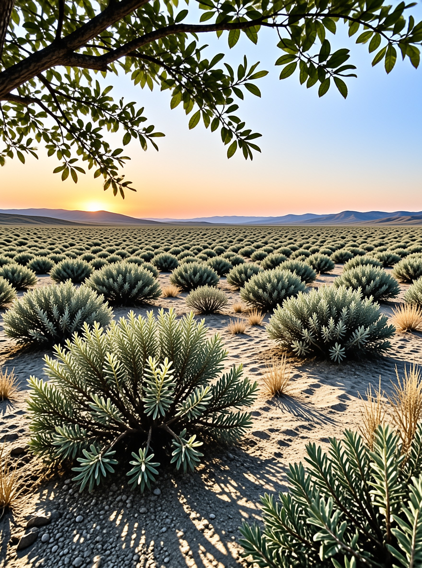 Desert Landscape at Sunrise