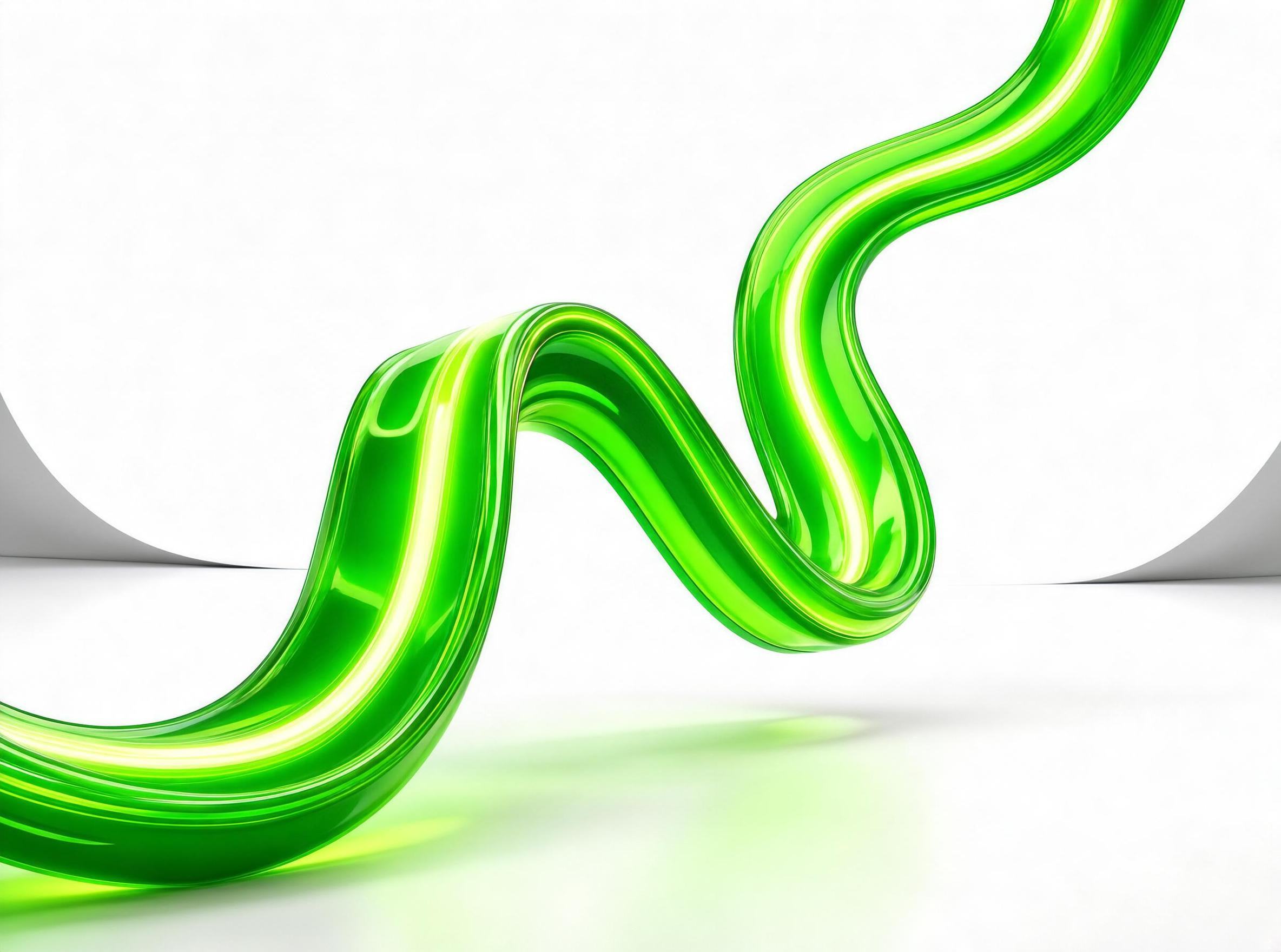 Green Flowing Ribbon