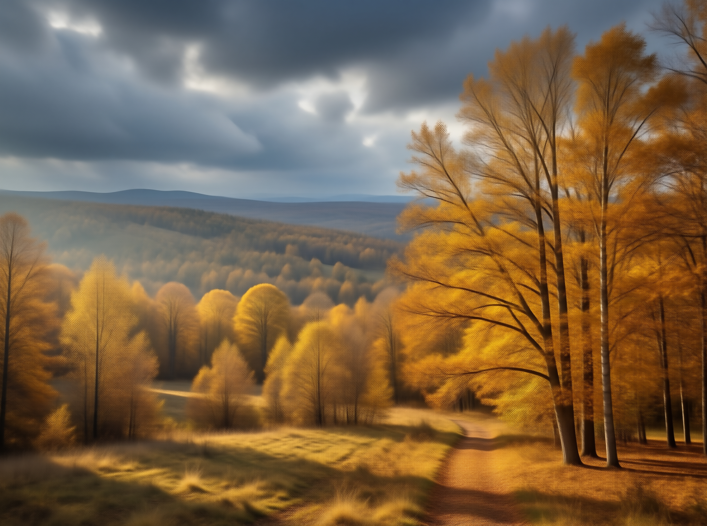 Golden Autumn Forest Trail