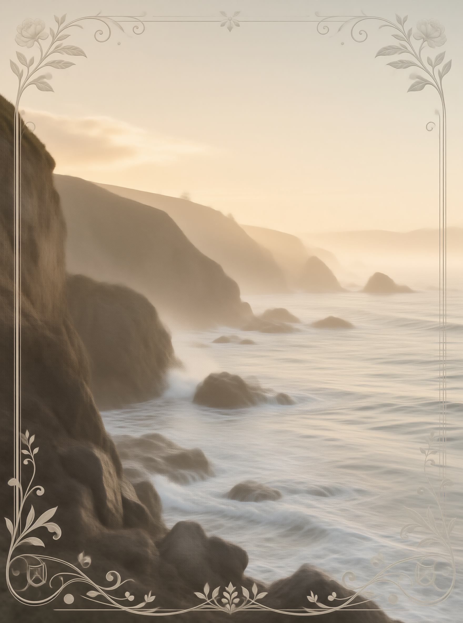 Misty Coastal Cliffs Landscape
