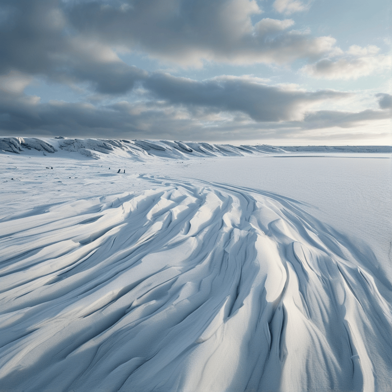Wind-Sculpted Snow Landscape