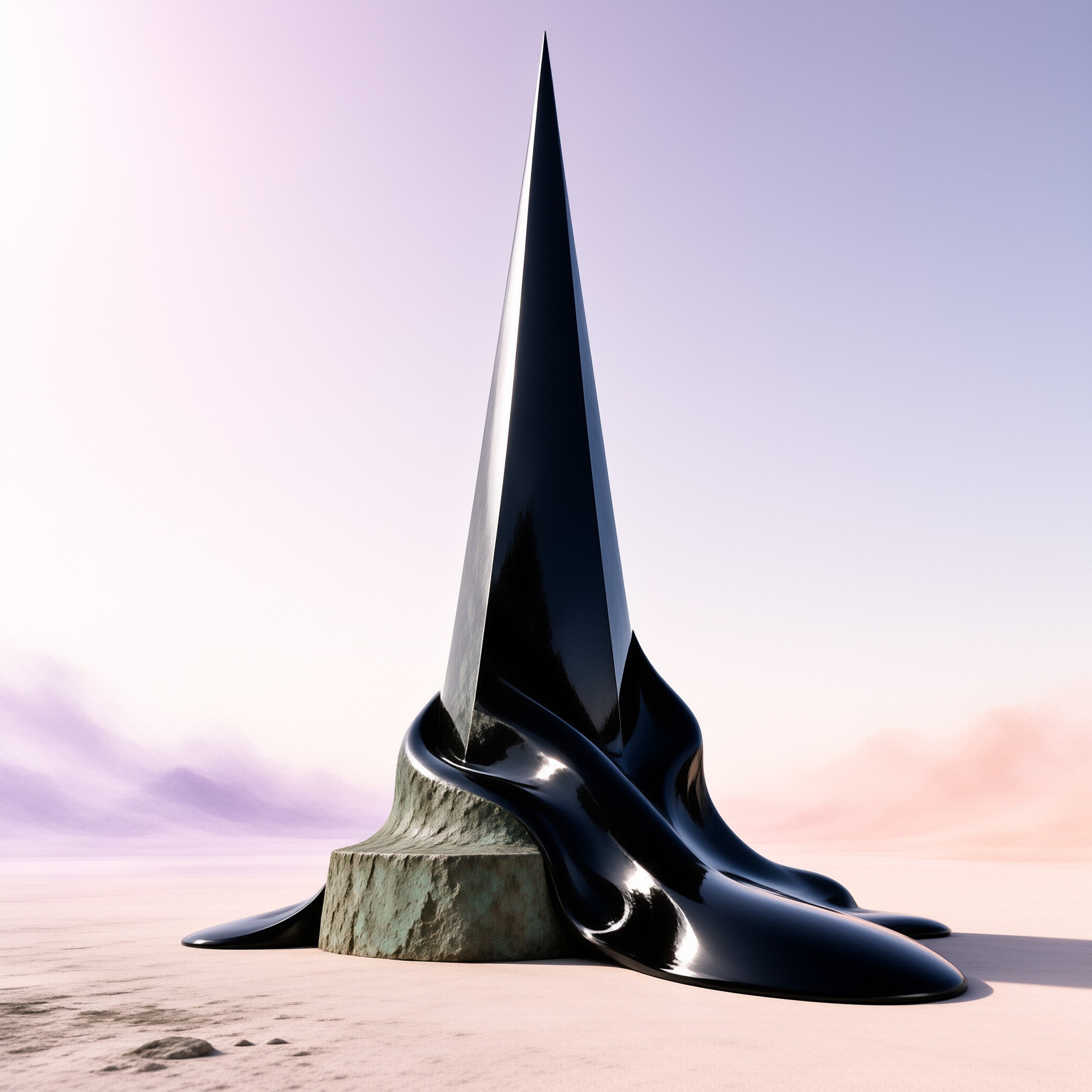 Sleek Black Sculpture