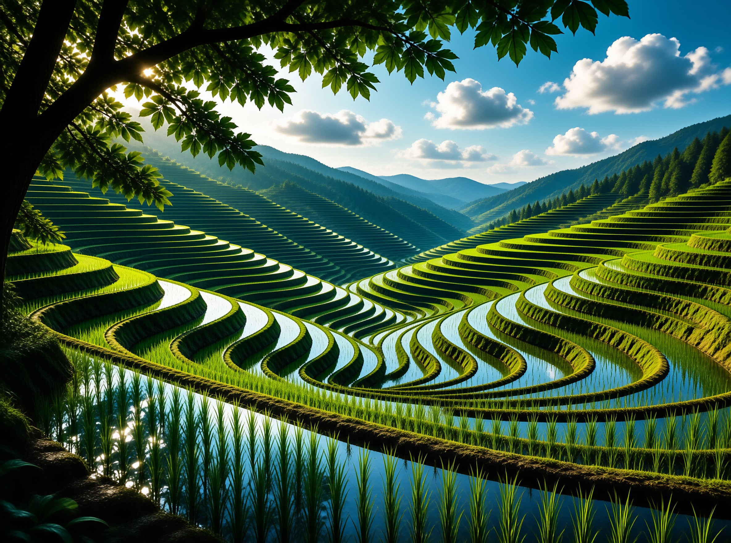 Majestic Green Rice Terraces