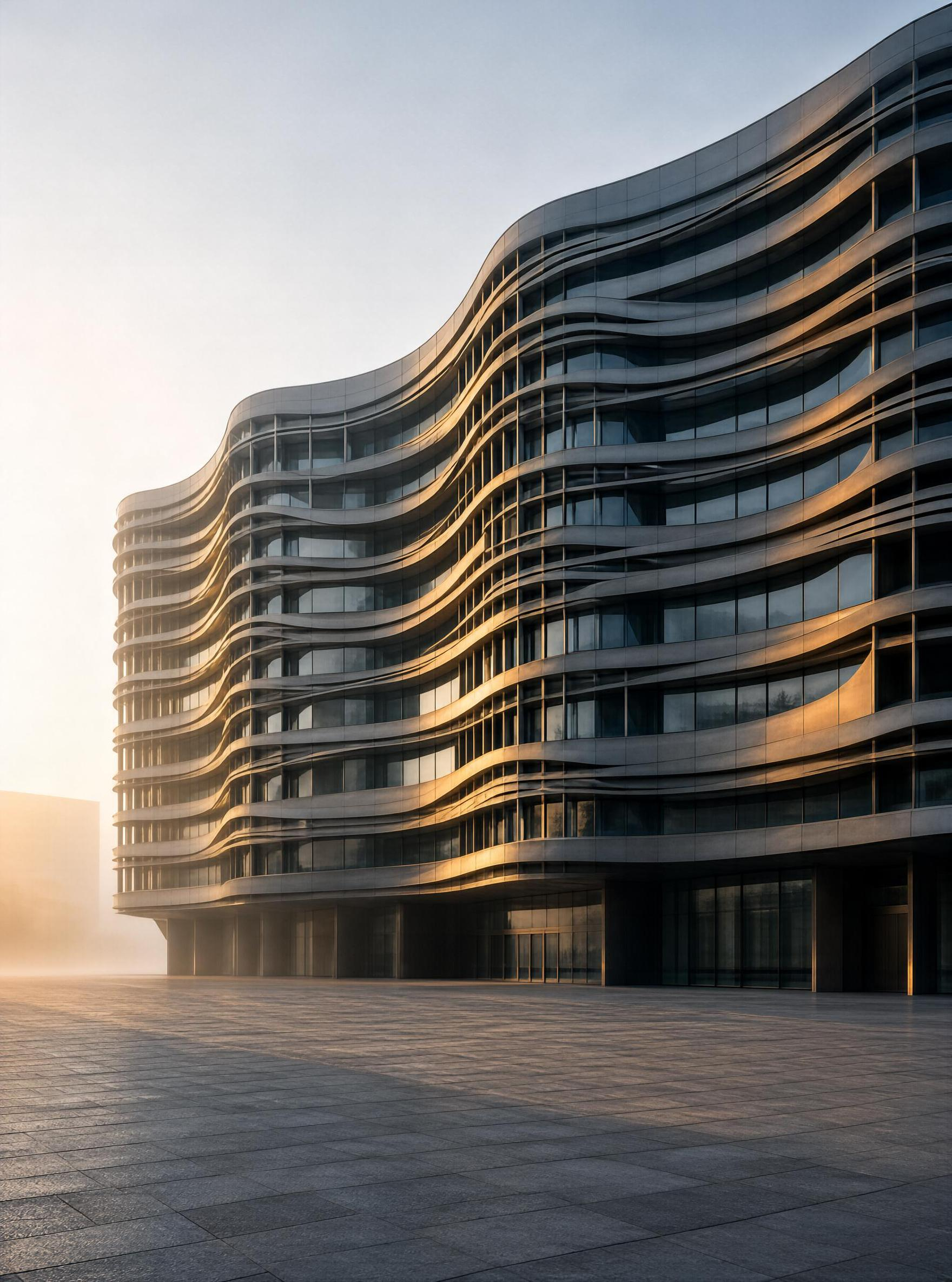 Modern Wave-Shaped Building
