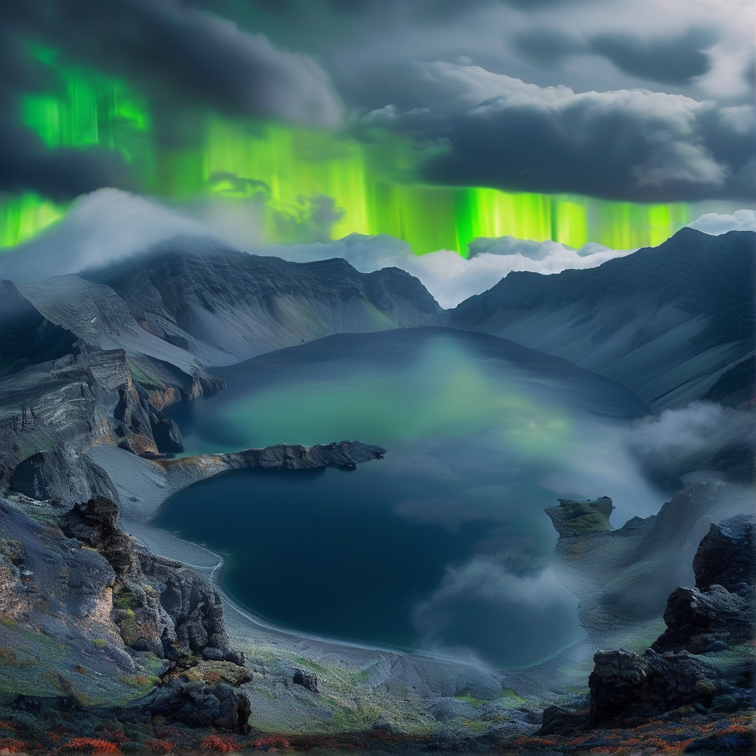 Aurora Borealis Landscape