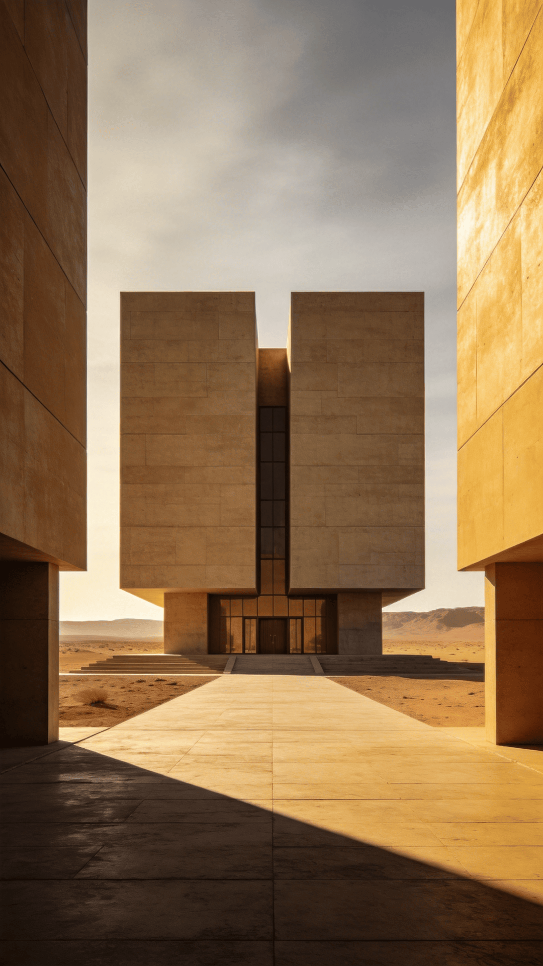 Museum with Brutalist Massing — Desert Plain