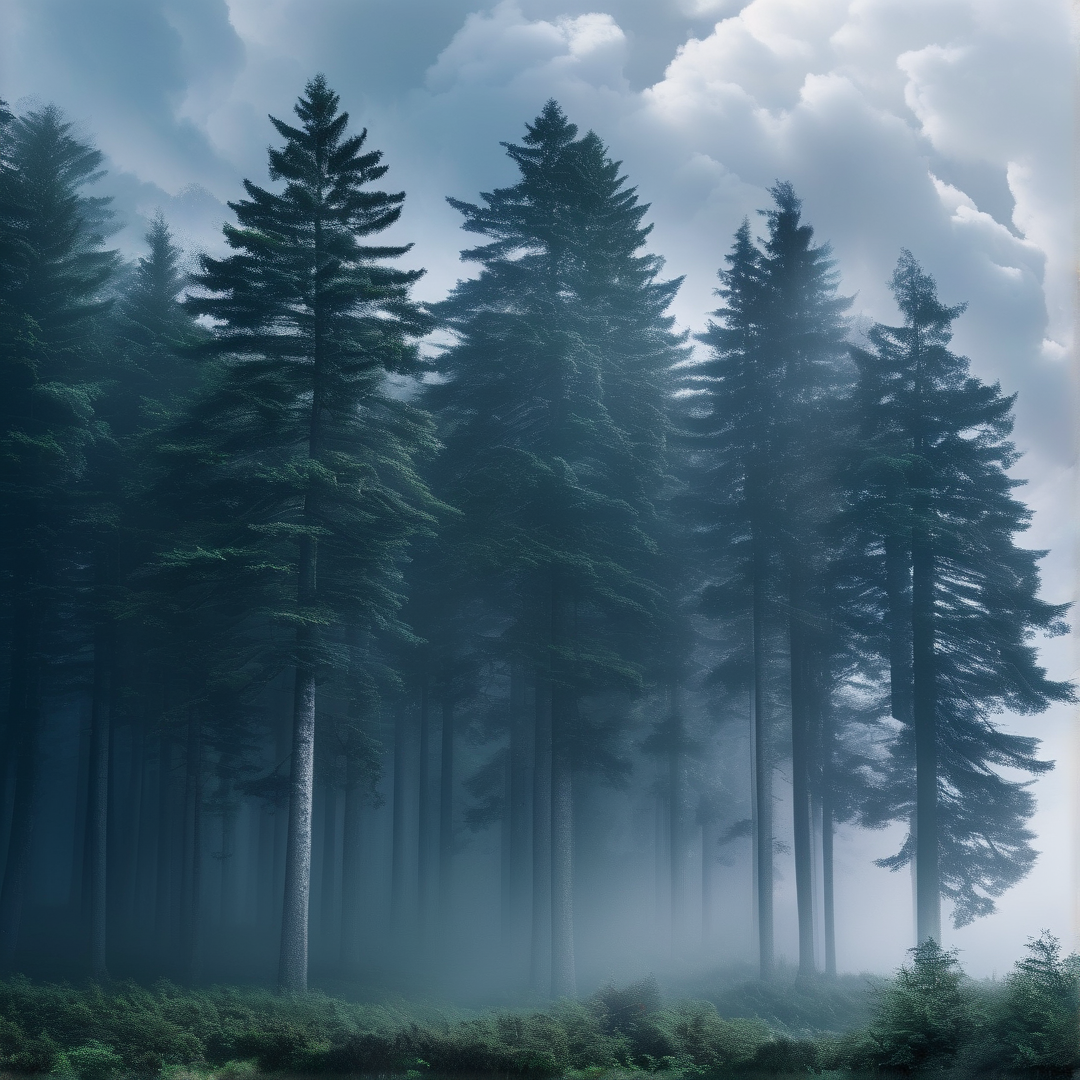 Misty Forest Scene