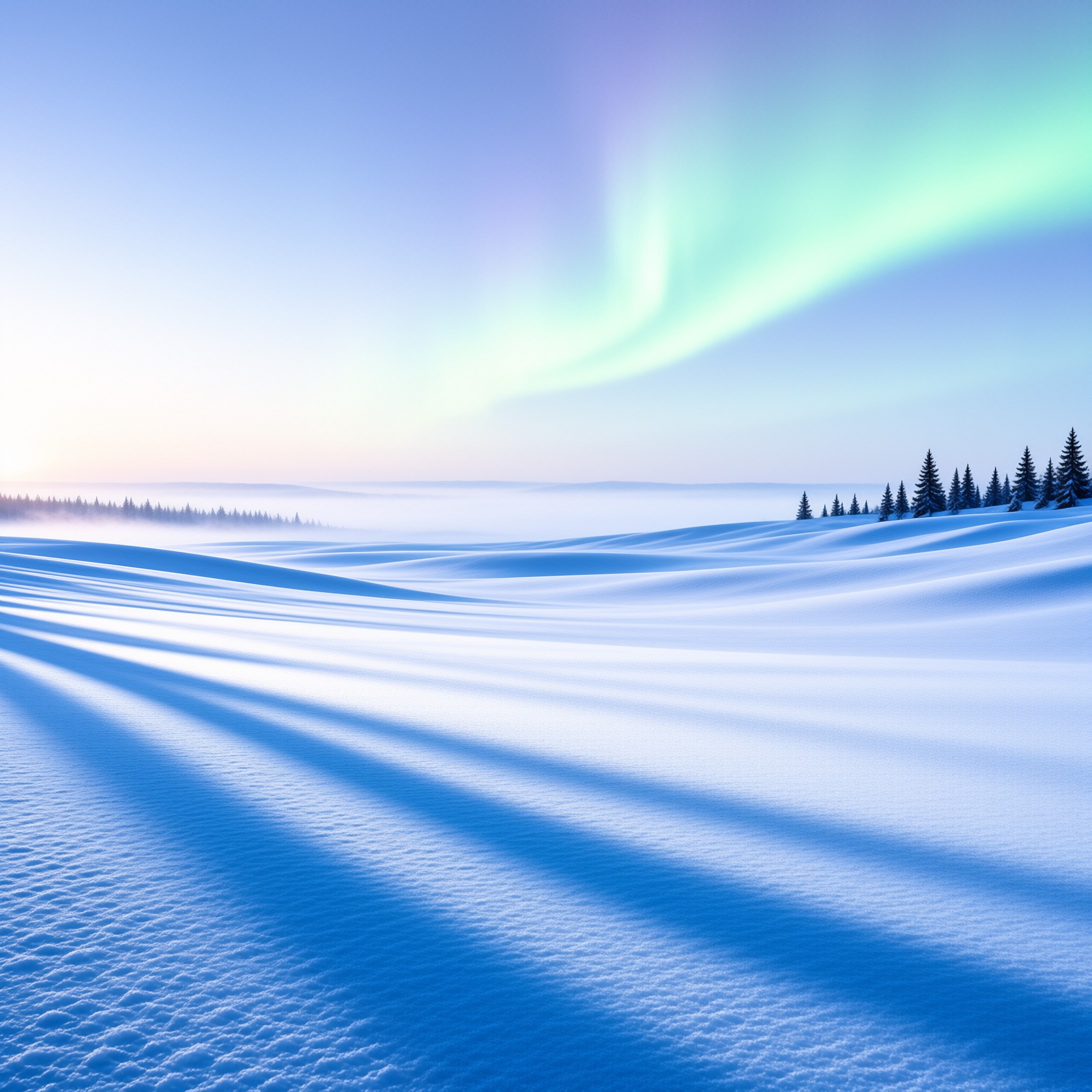 Aurora over Snowy Hills