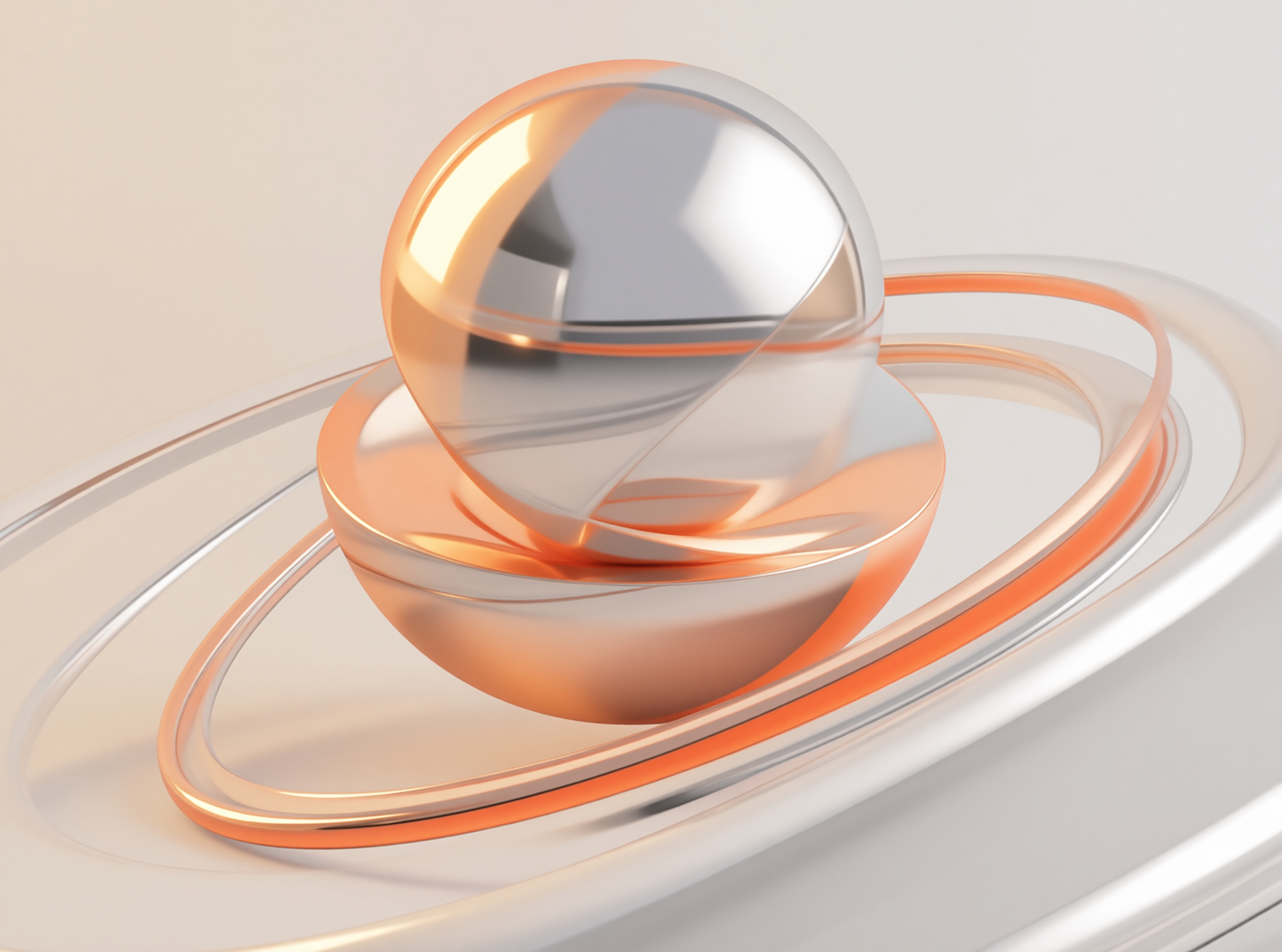 Glass Orb and Copper Rings — Material Study