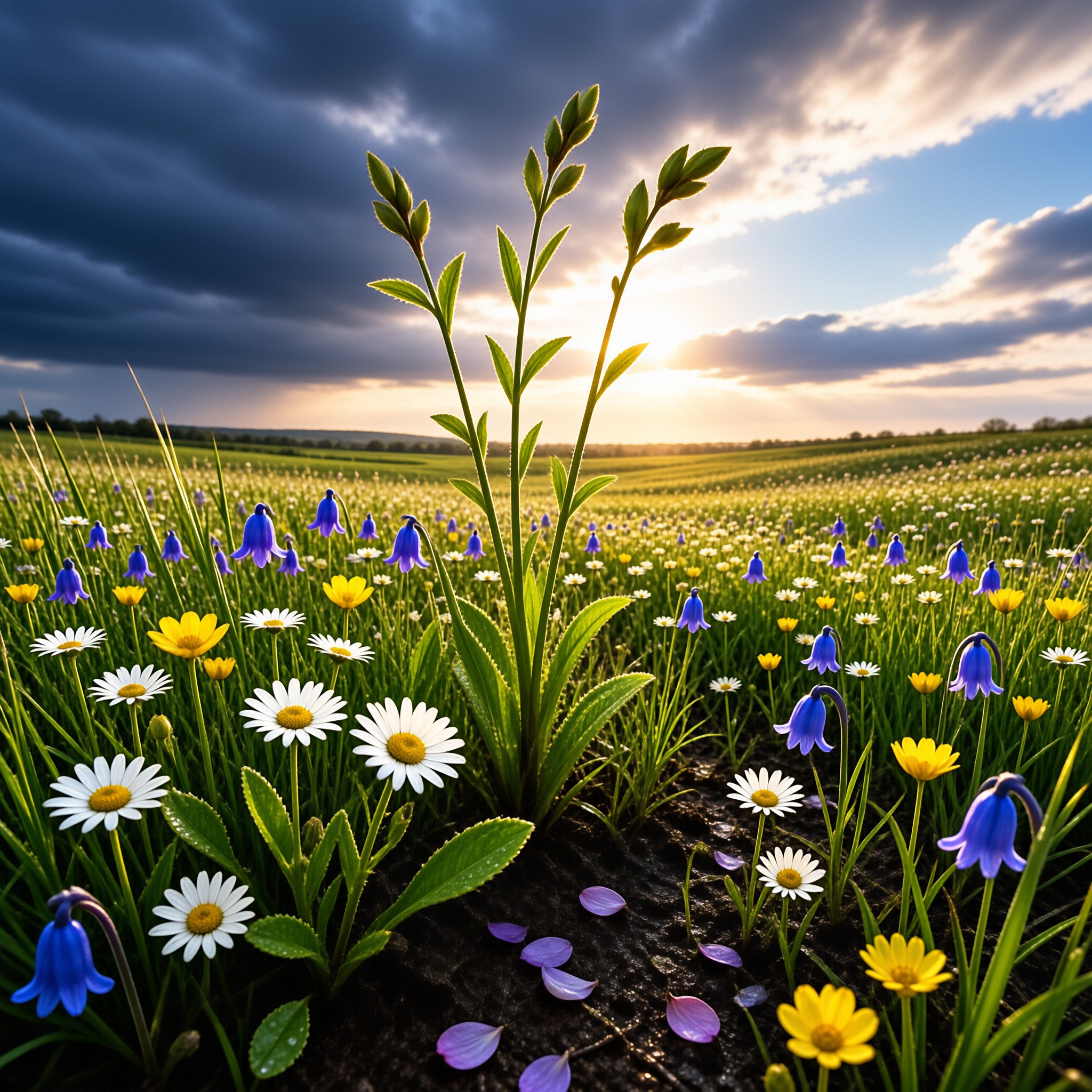Wildflower Meadow Sunset