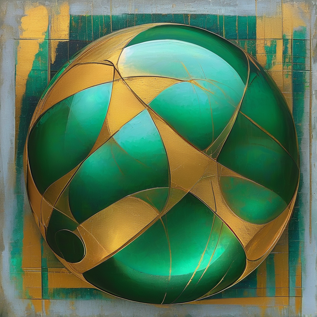 Abstract Green Sphere Art