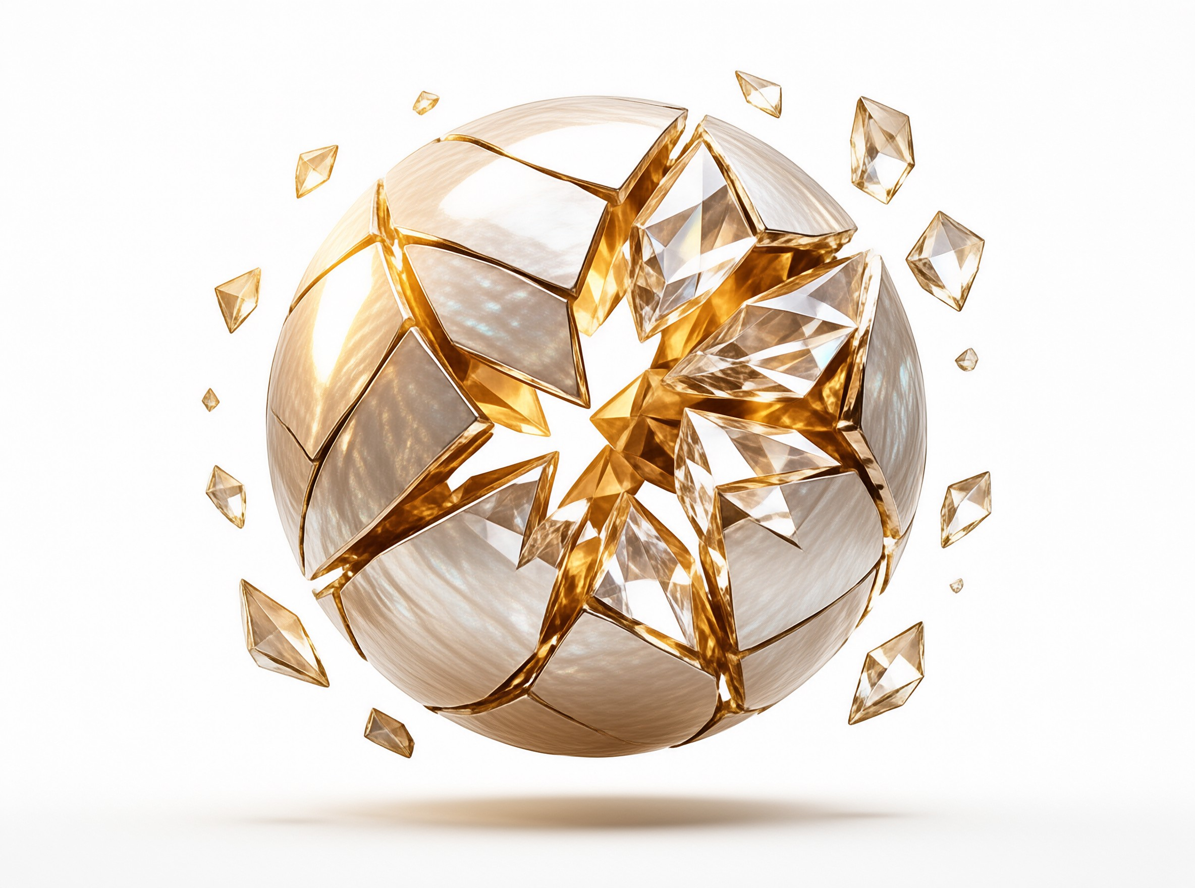 Shattering Golden Sphere