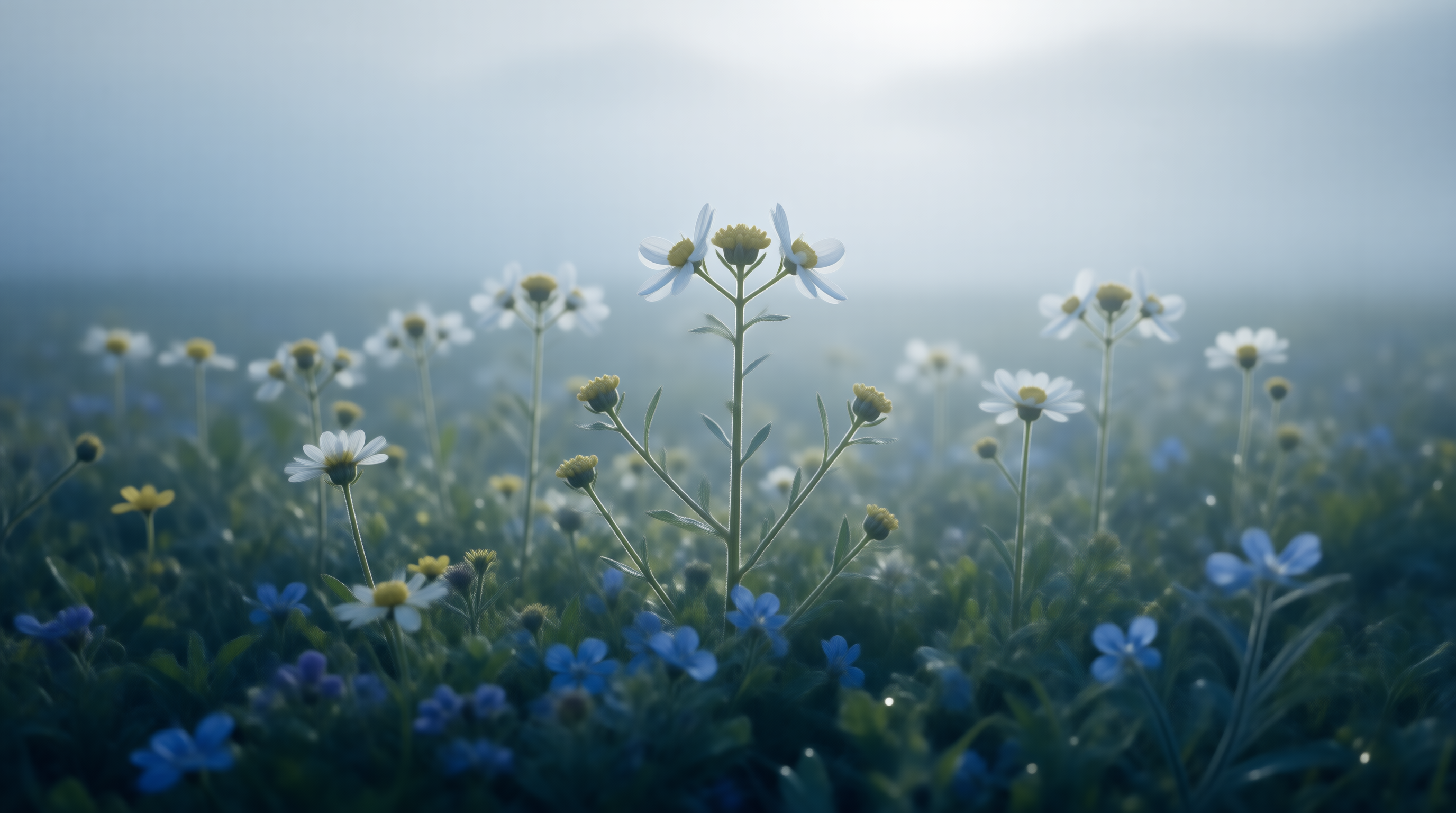 Misty Daisy Field