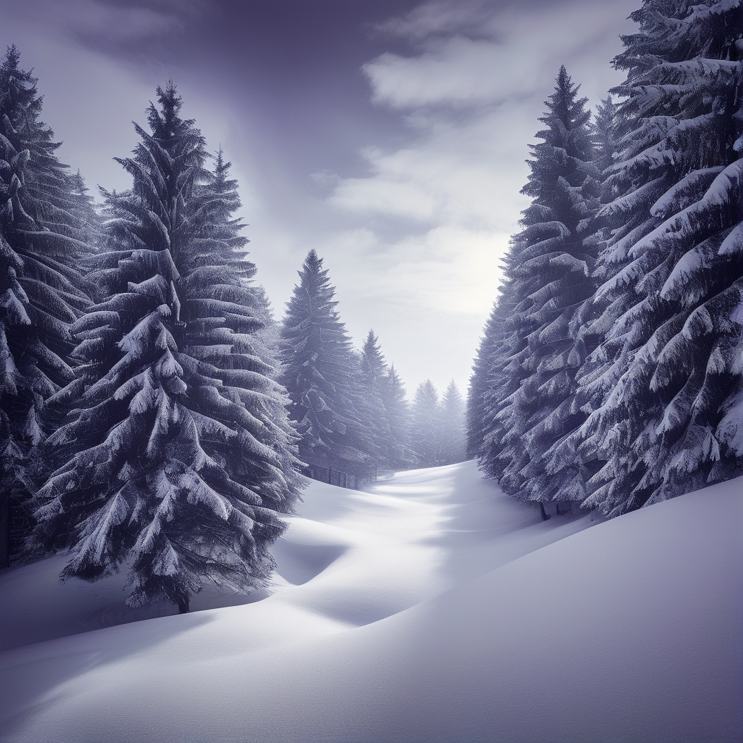 Snowy Forest Path