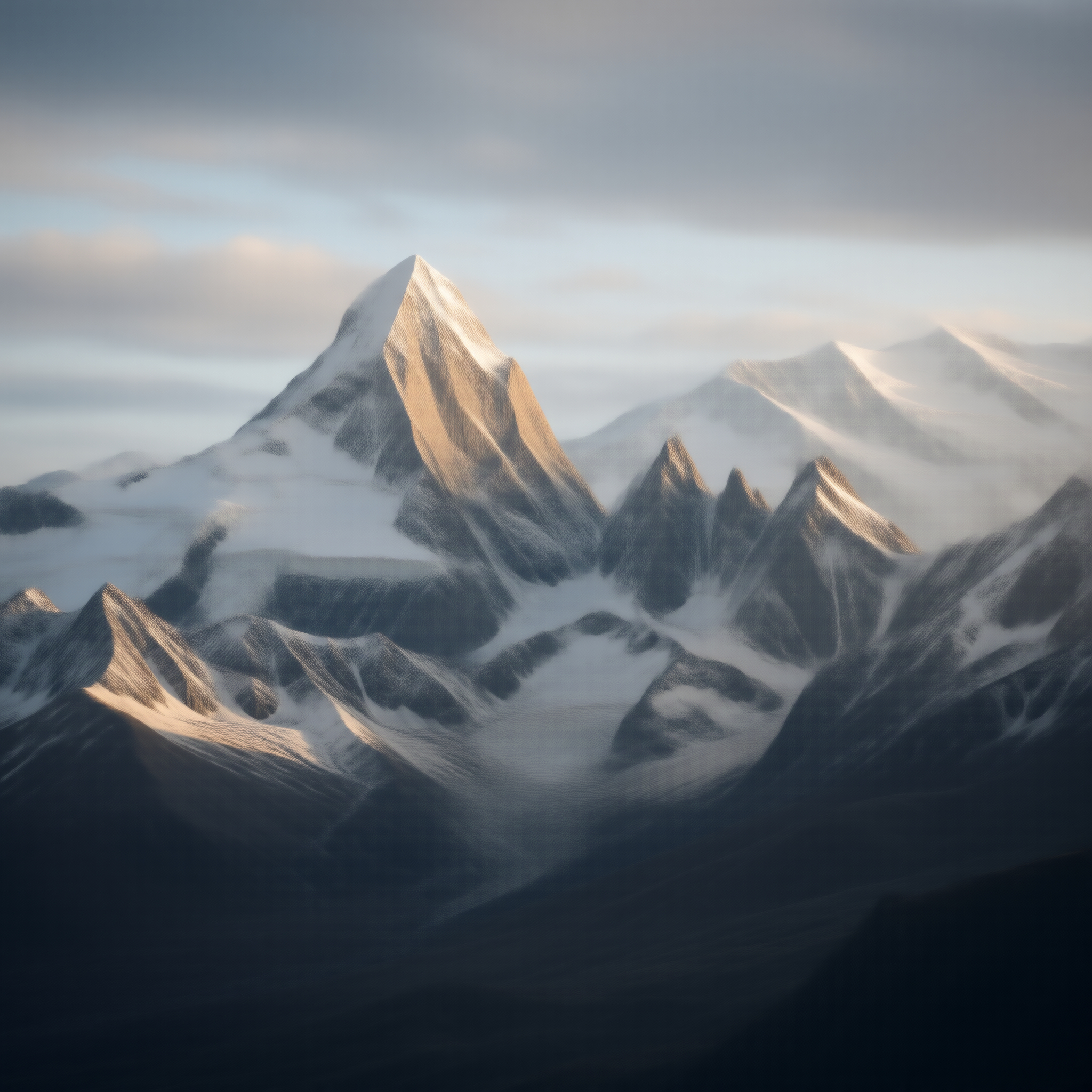 Alpine Snow Peaks at Dawn