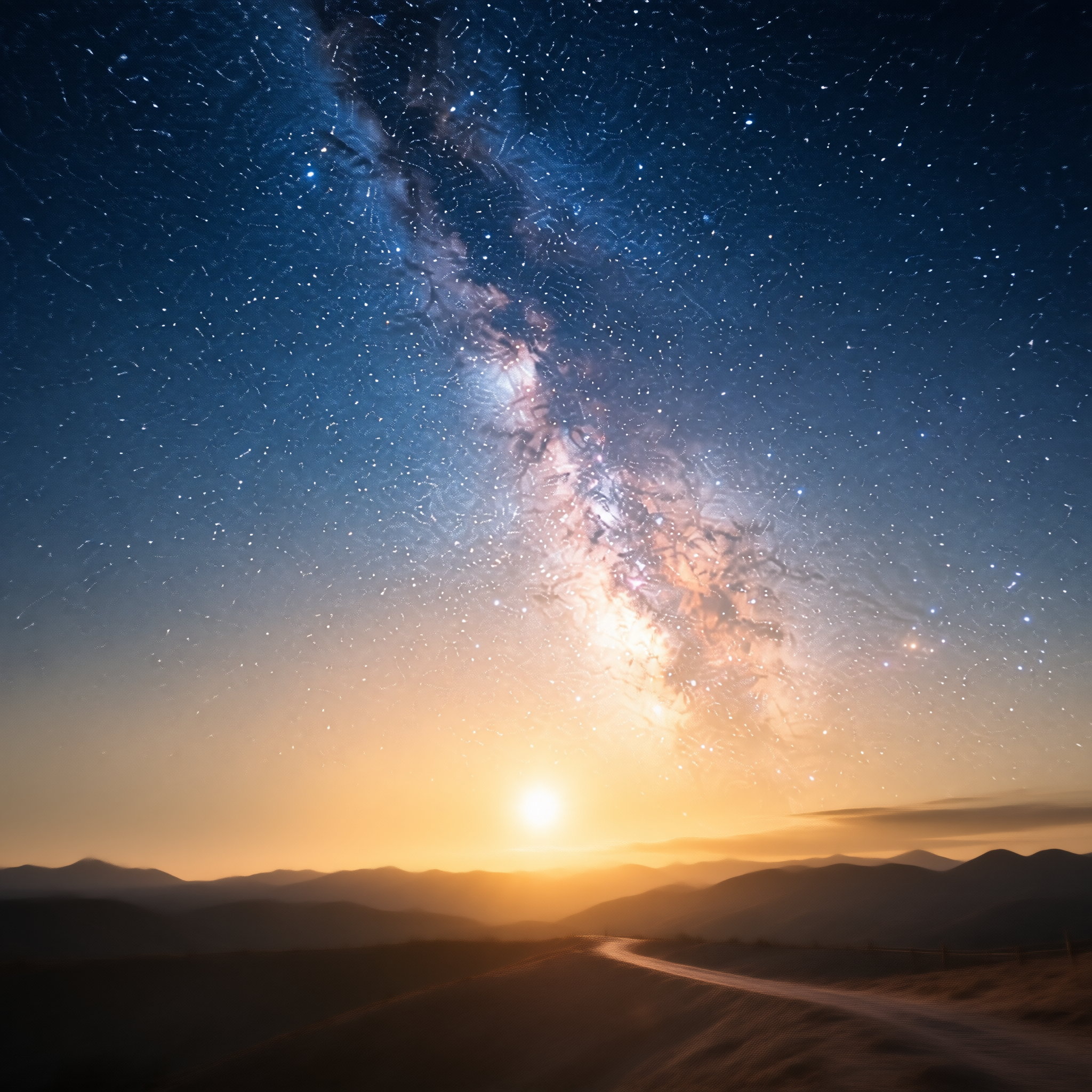 Milky Way Over Mountain Road