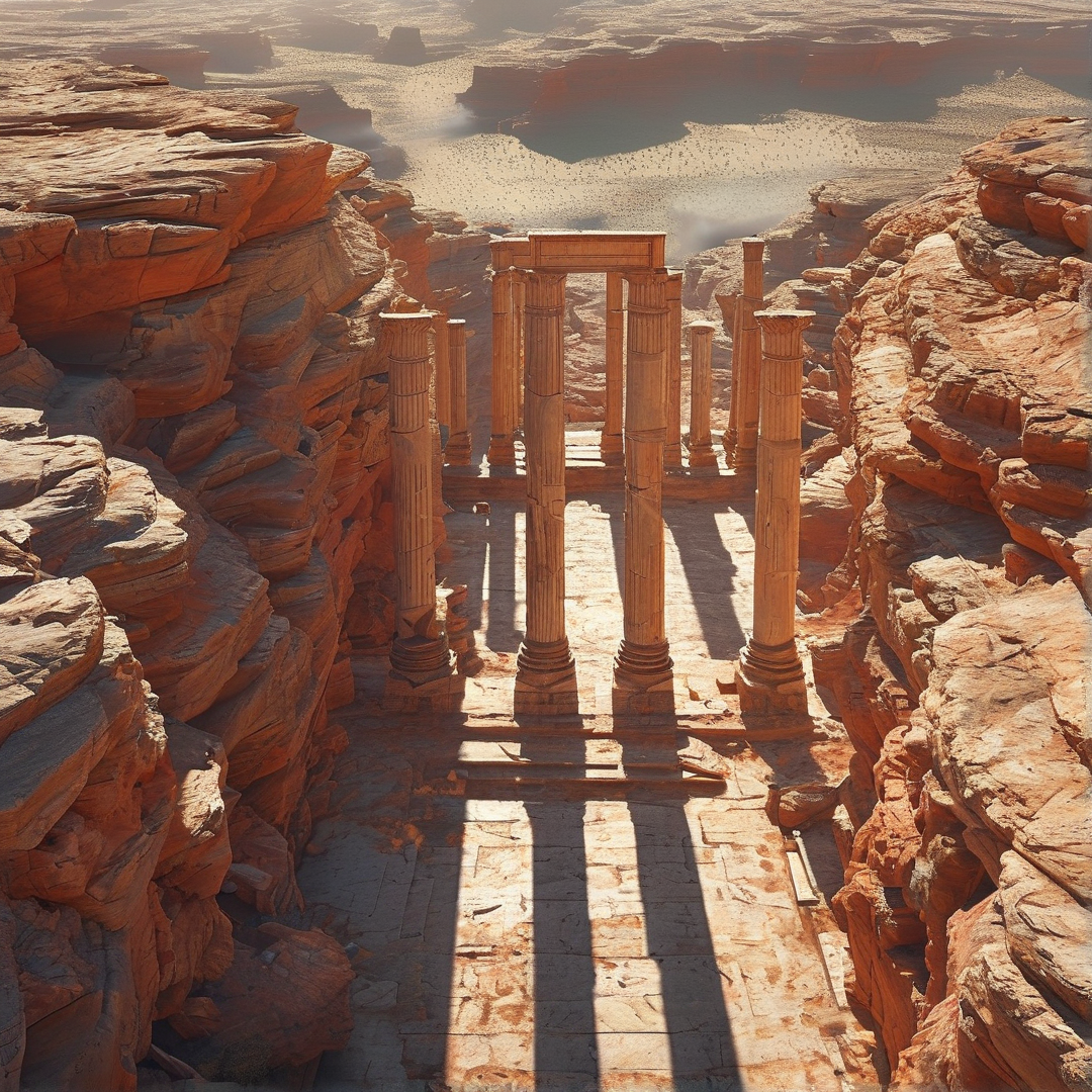 Ancient Columns in Desert