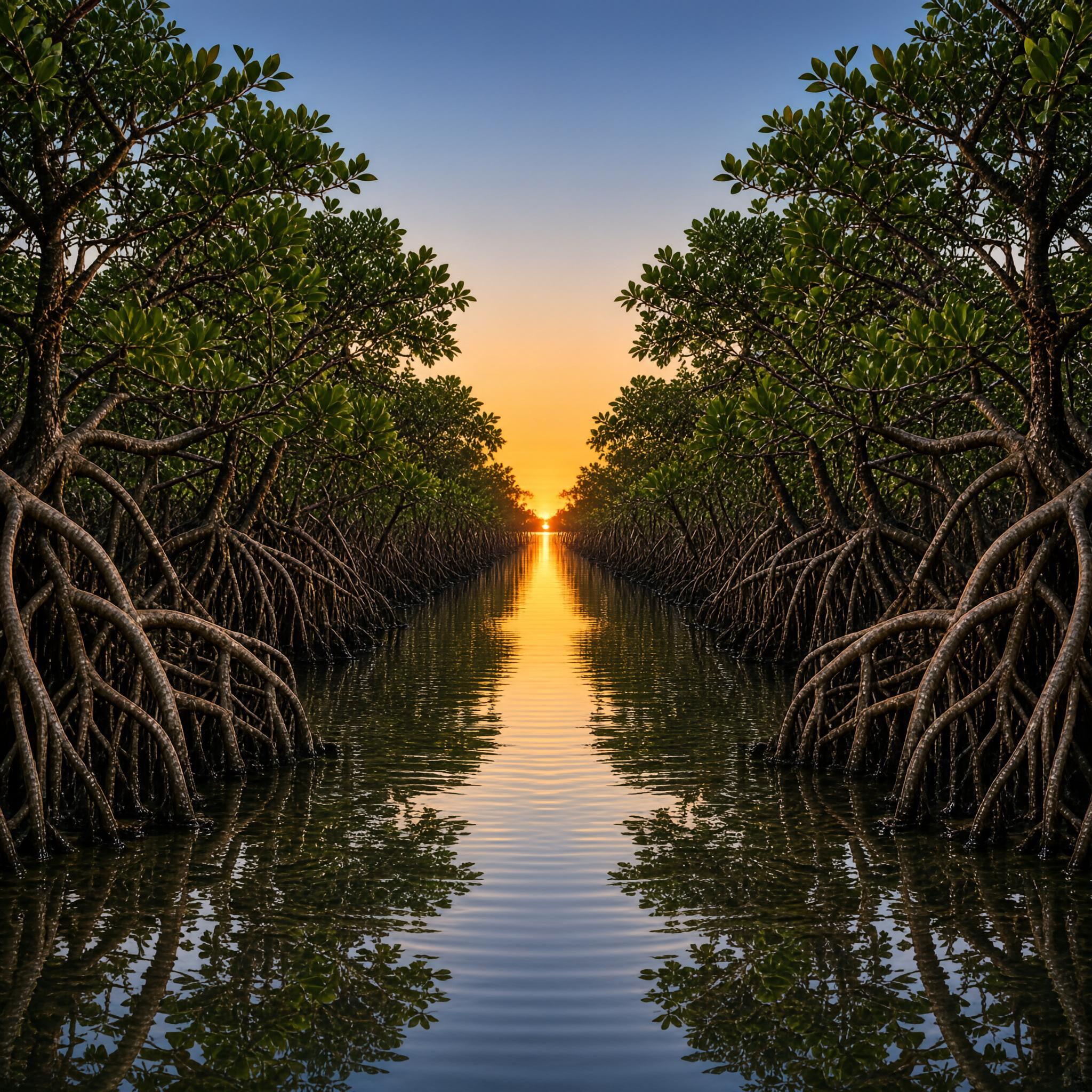 Mangrove Forest at Sunset