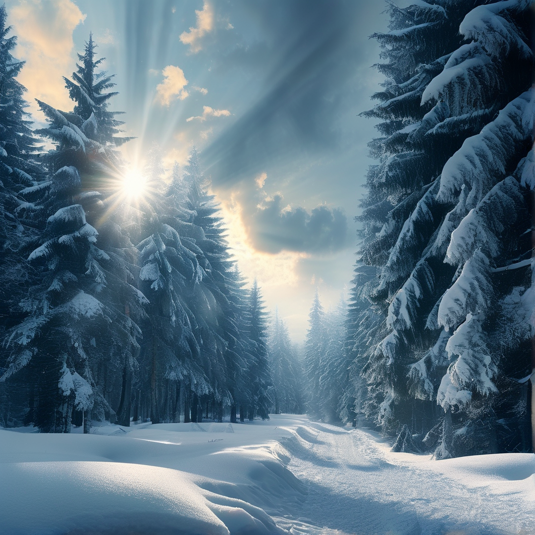 Snowy Forest Sunrise