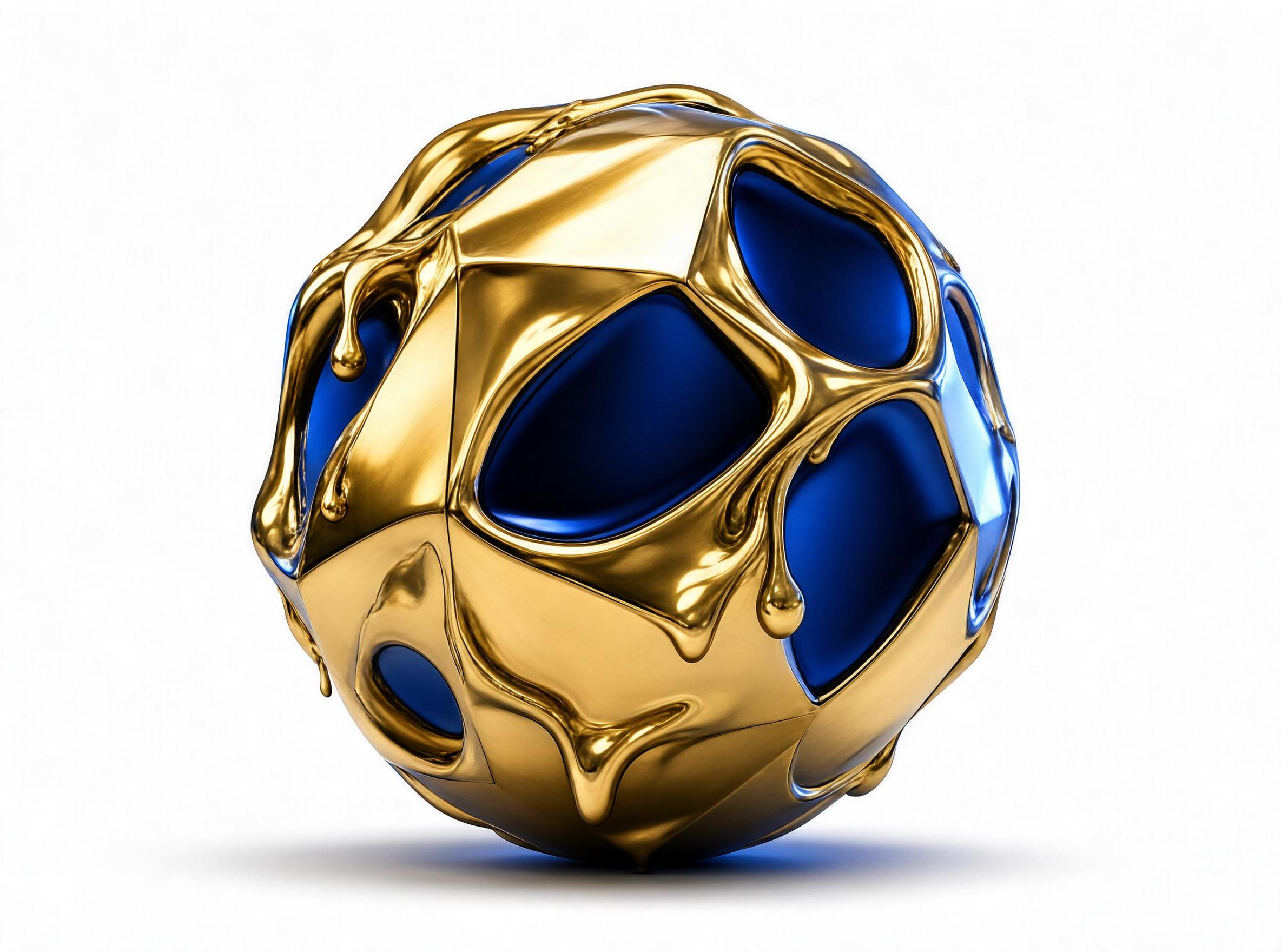 Golden Liquid Sphere with Blue Cavities