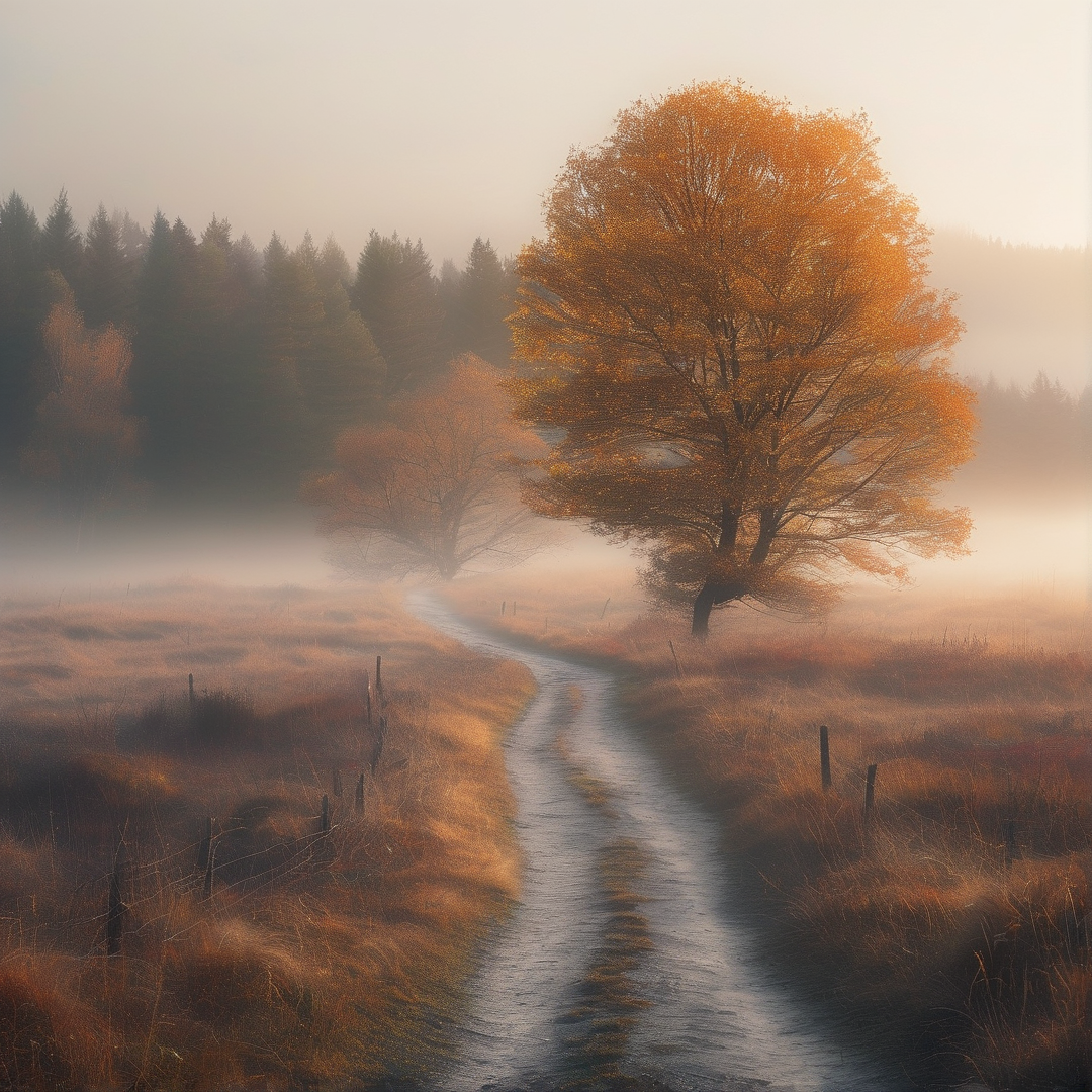 Misty Autumn Path