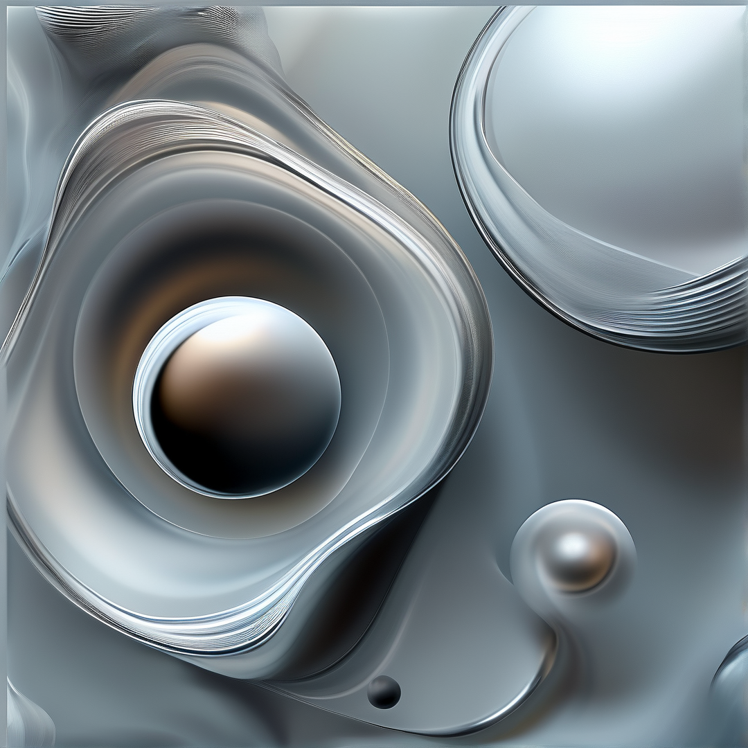 Abstract Chrome Fluid Shapes
