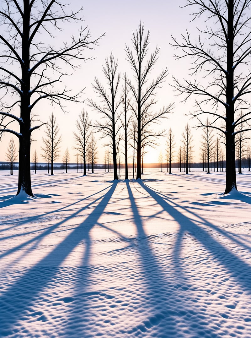 Snowy Forest at Sunrise