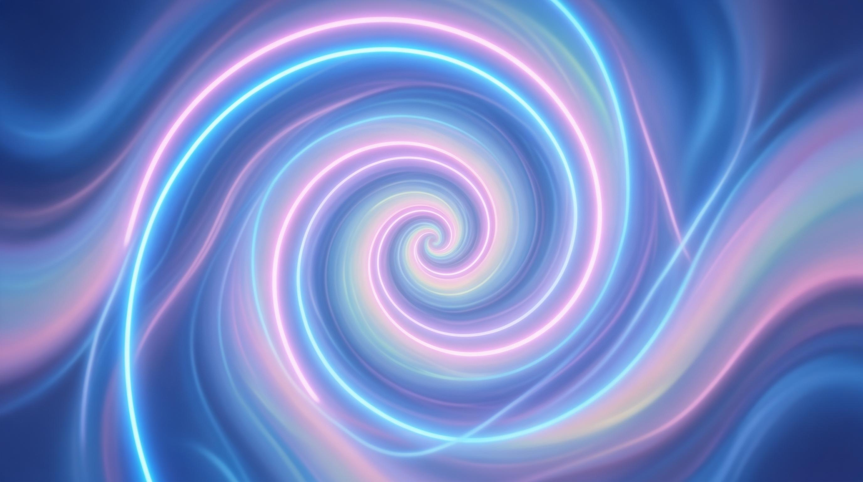 Hypnotic Neon Spiral