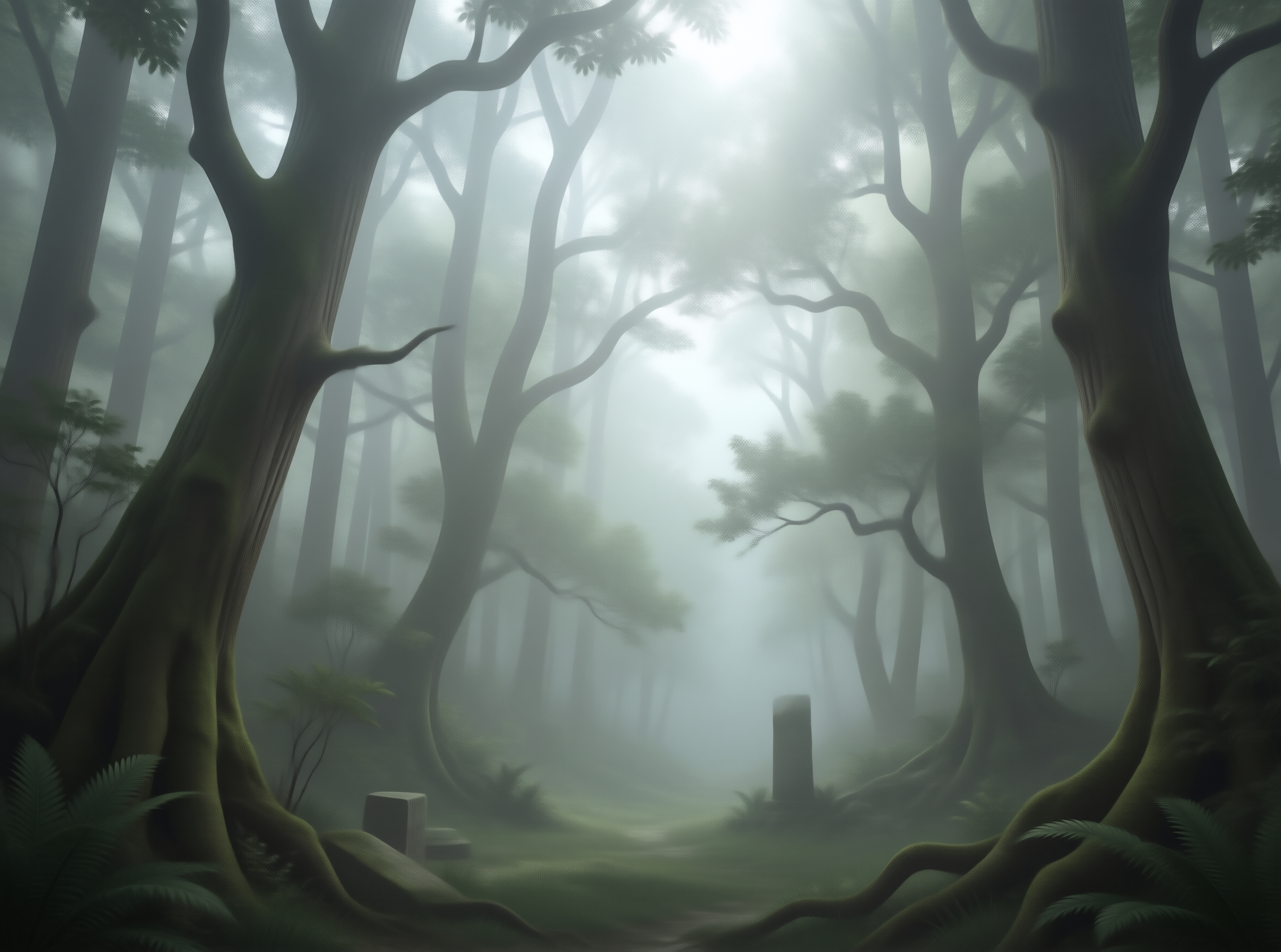 Misty Ancient Forest Ruins