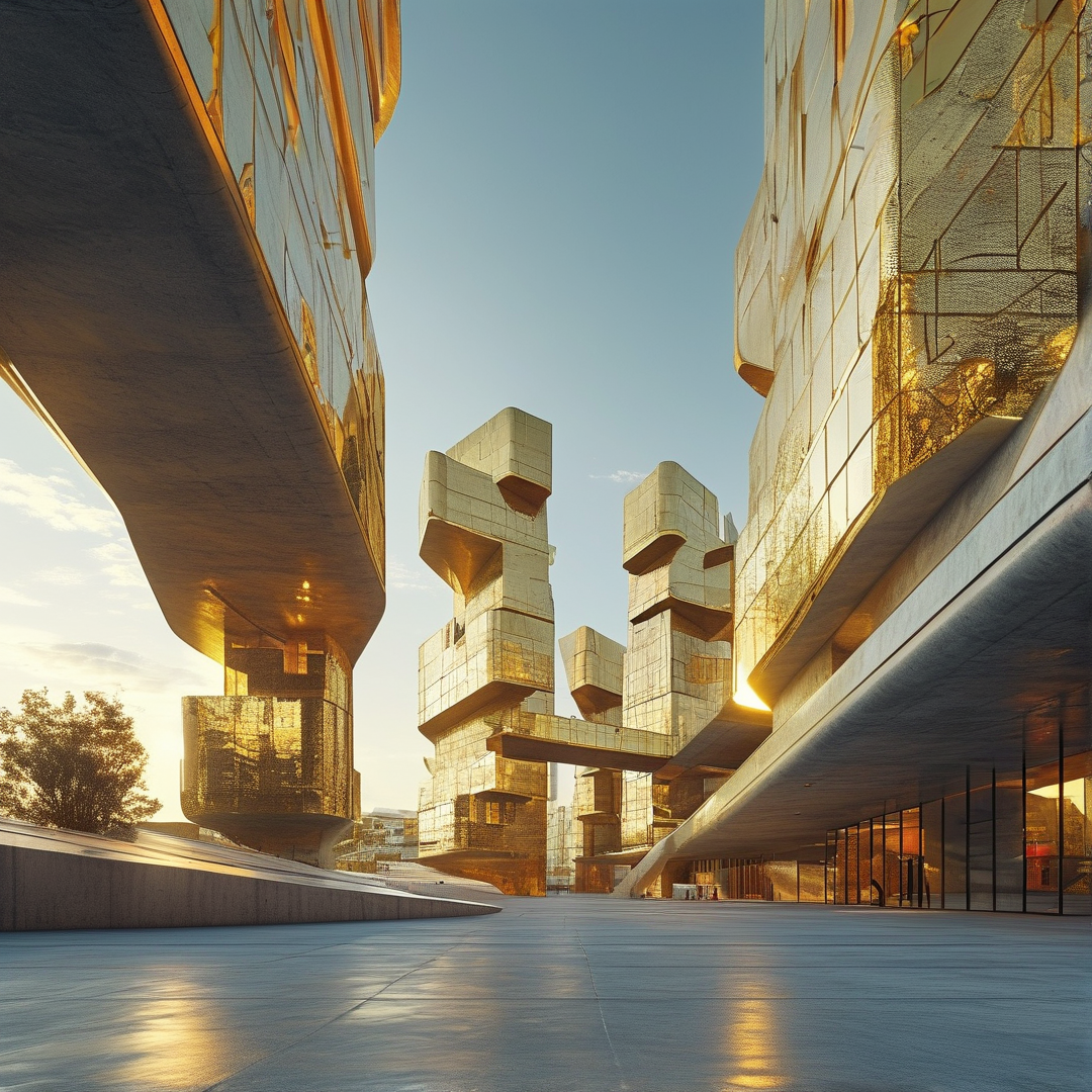 Futuristic Golden Buildings
