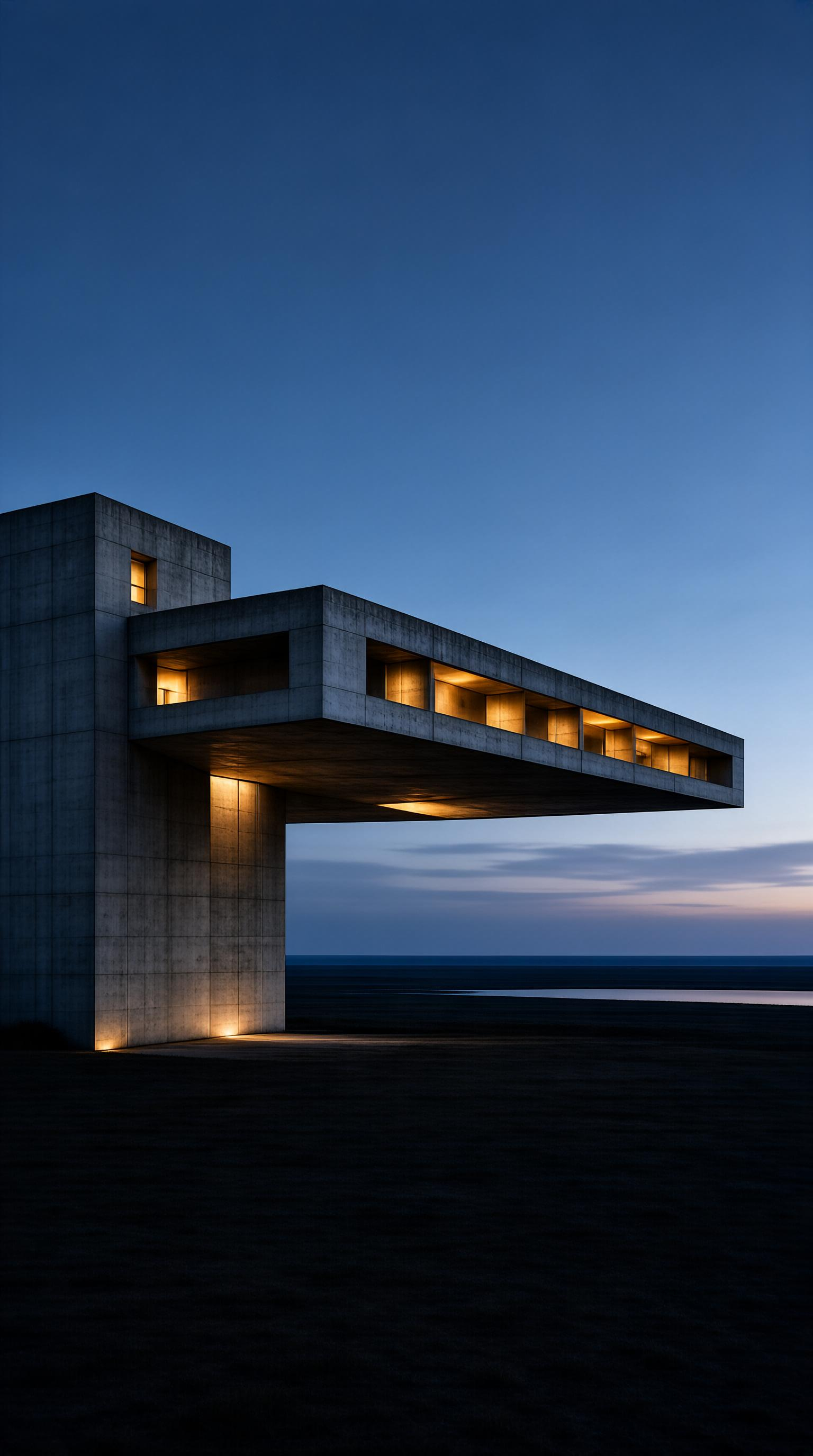 Cantilevered Concrete House