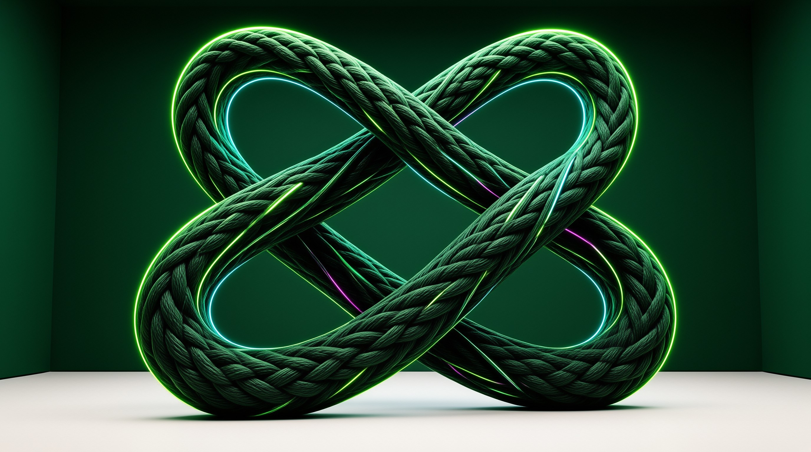 Green Braided Infinity Symbol