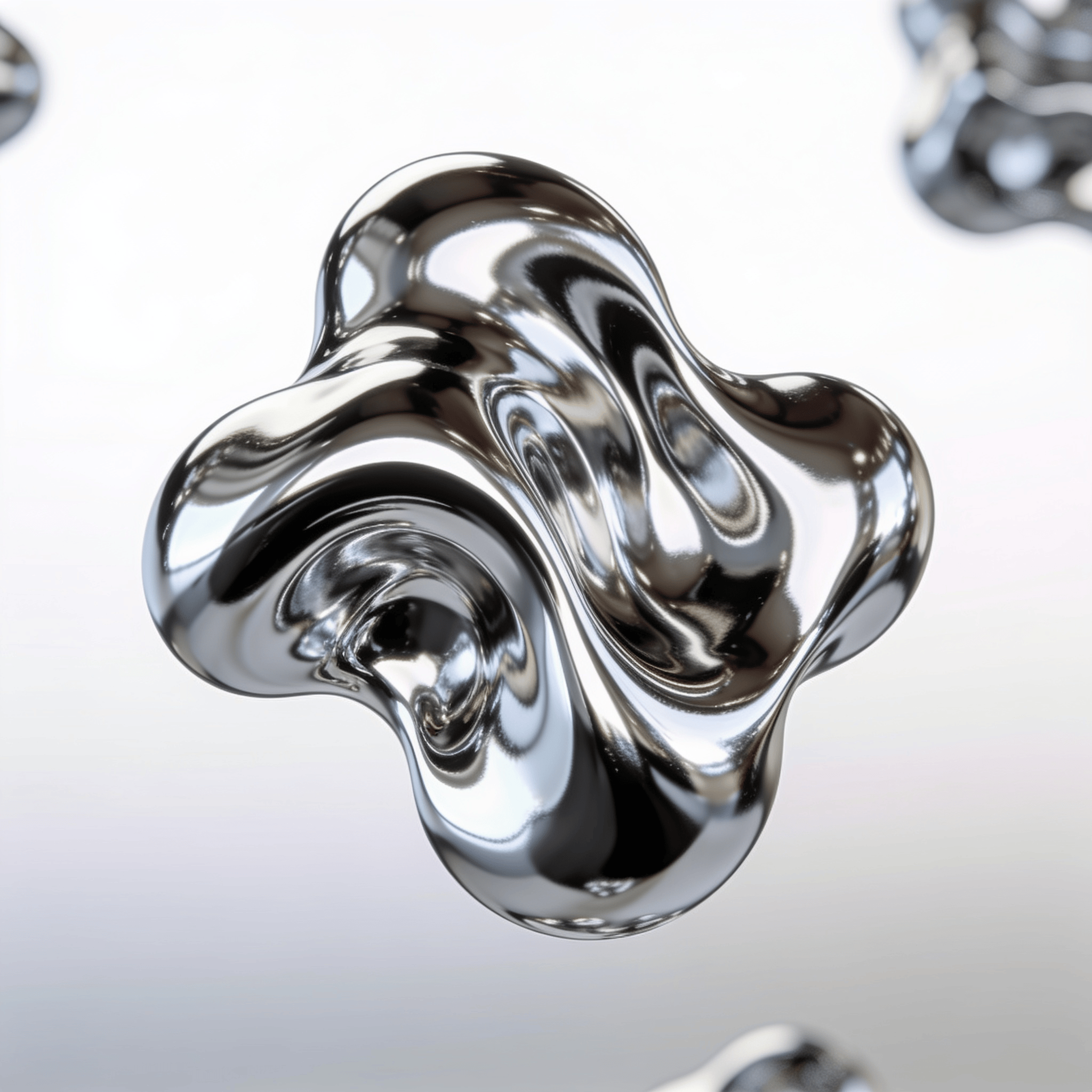 Liquid Chrome Fluid Blob