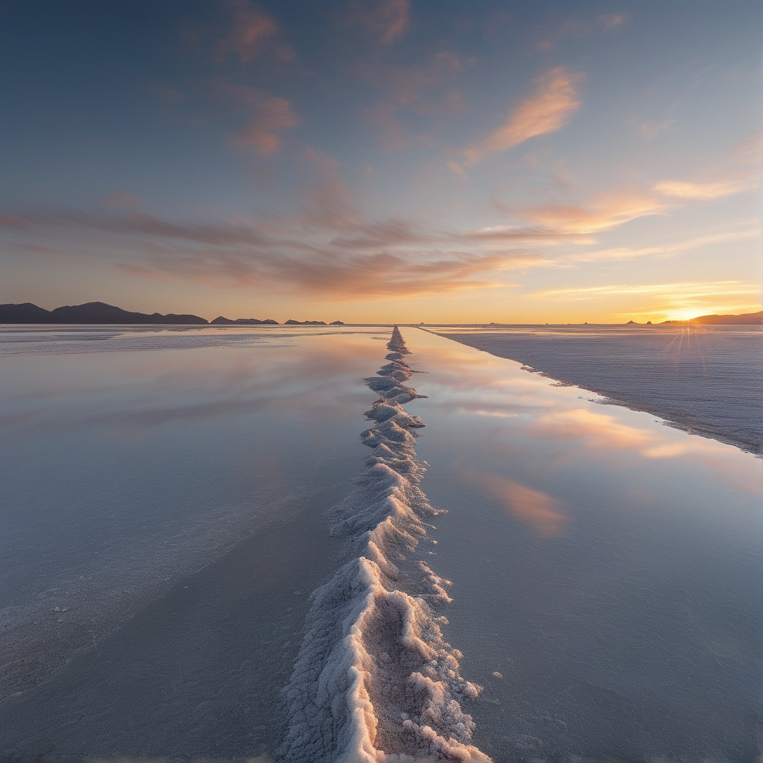 Sunset Over Salt Flat