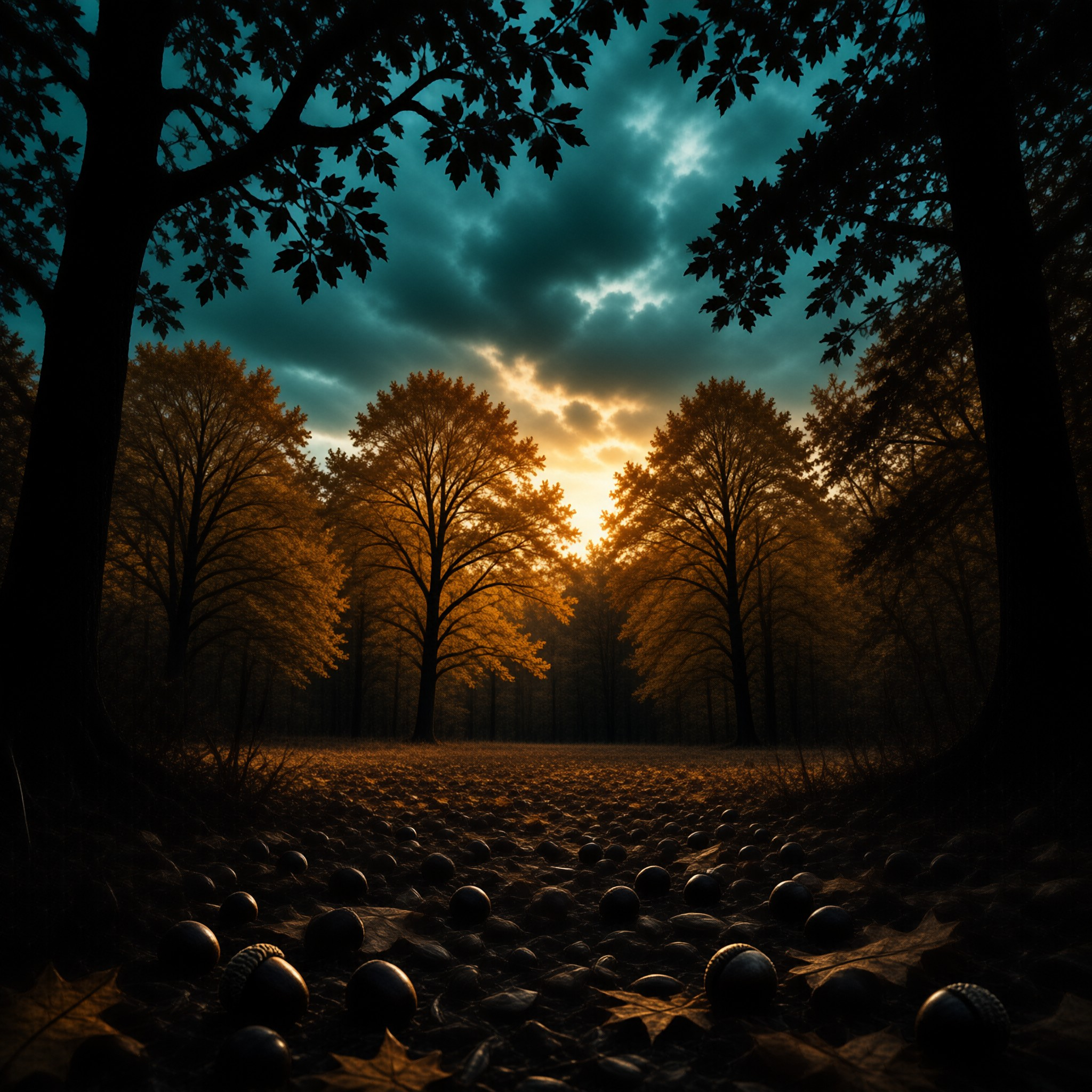 Autumn Forest Acorns