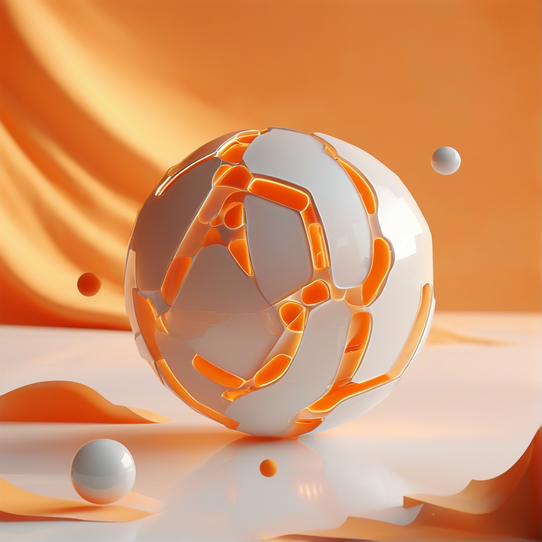 Abstract Orange 3D Sphere