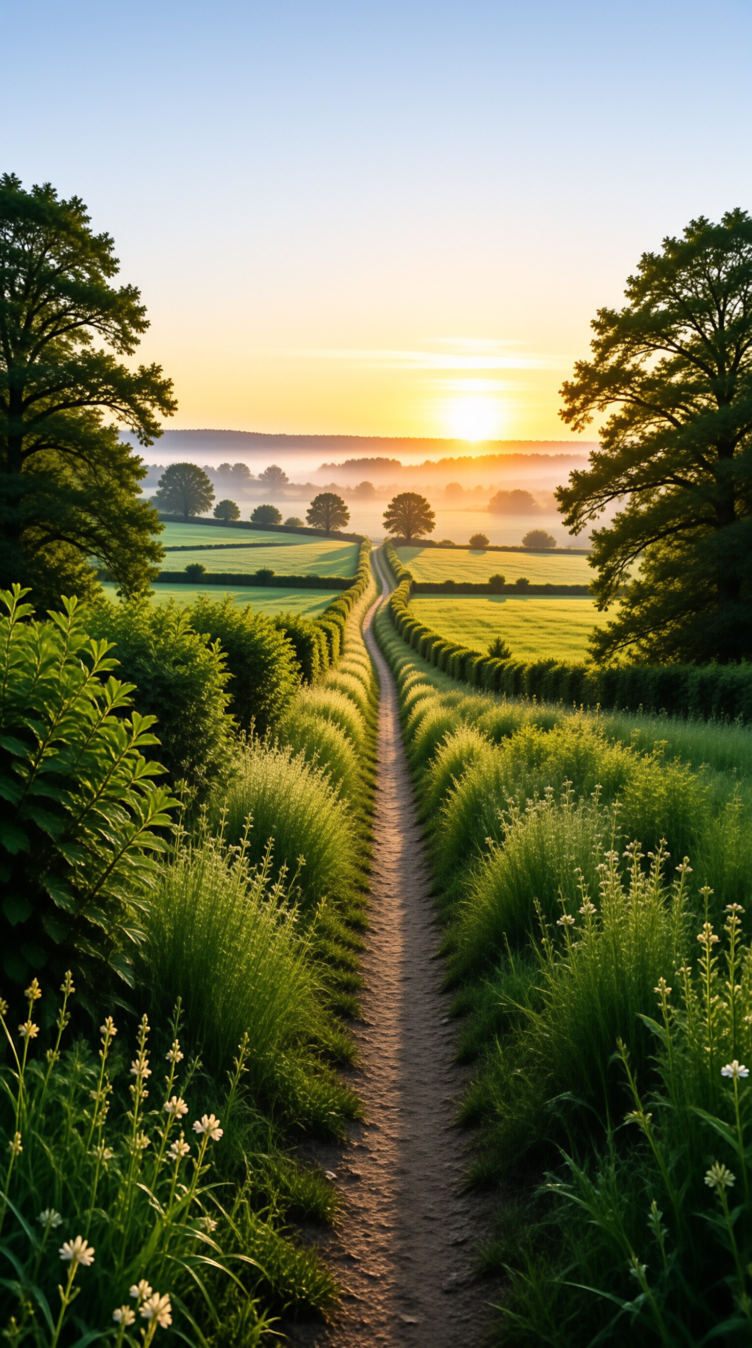 Misty Sunrise Path