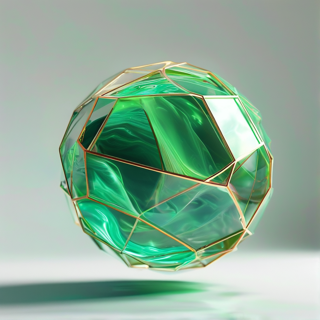 Faceted Green Gem Sphere