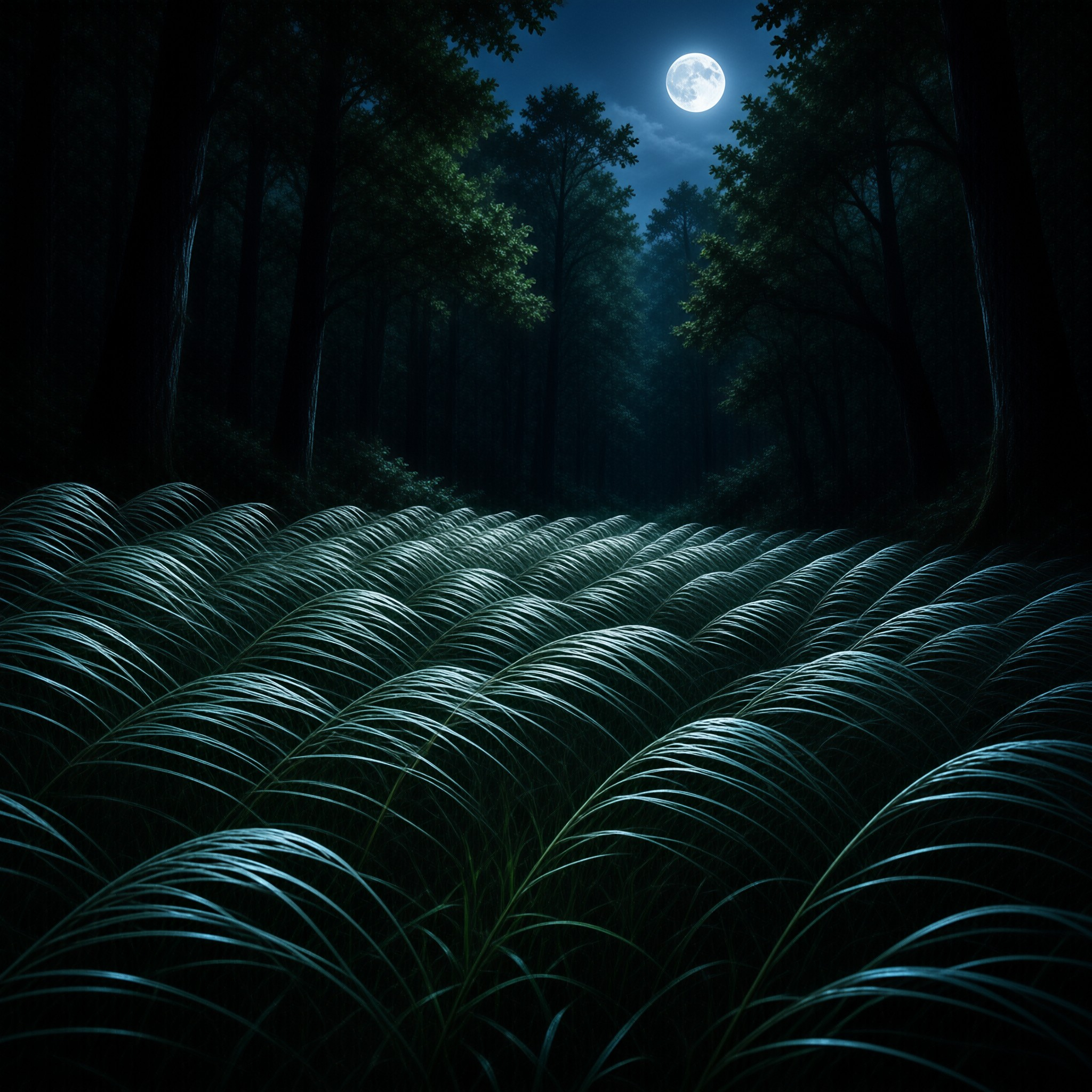 Moonlit Meadow Landscape