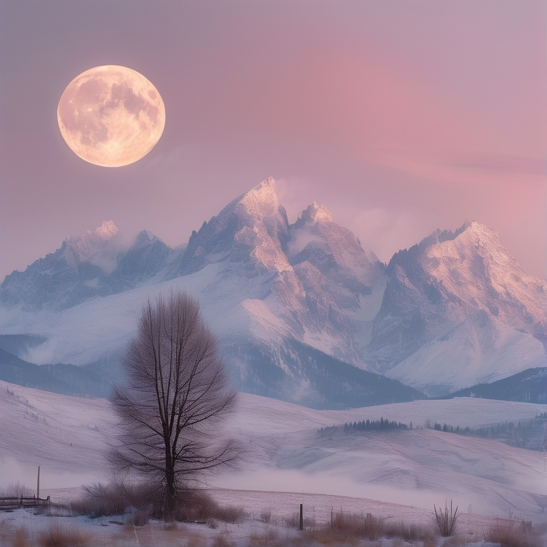 Moonlit Snowy Mountains